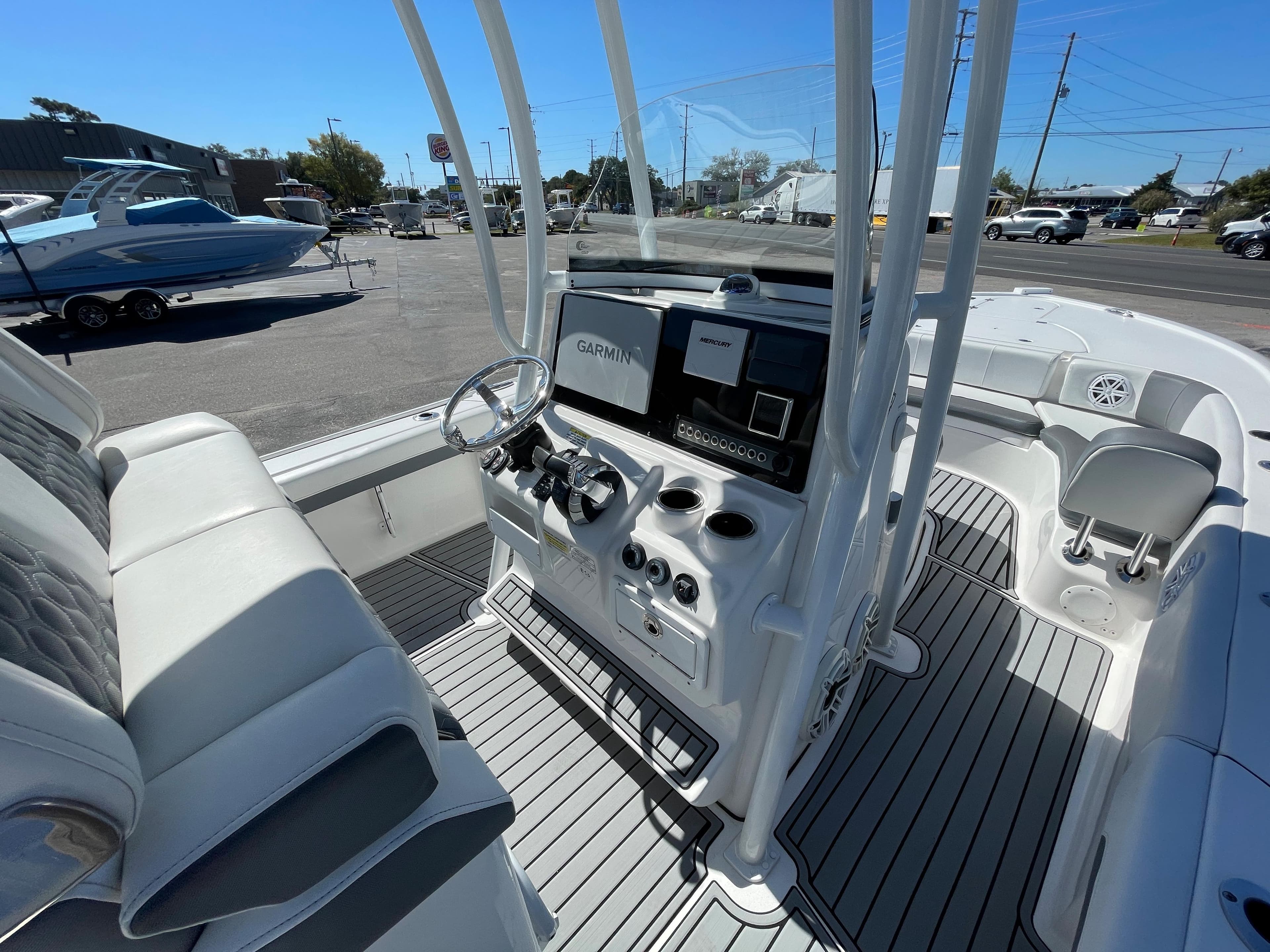 Interior view of a 2019 Tidewater 2700 Carolina Bay boat.