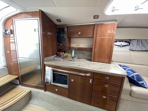 Interior of 2016 Formula 400 Super Sport yacht kitchen.