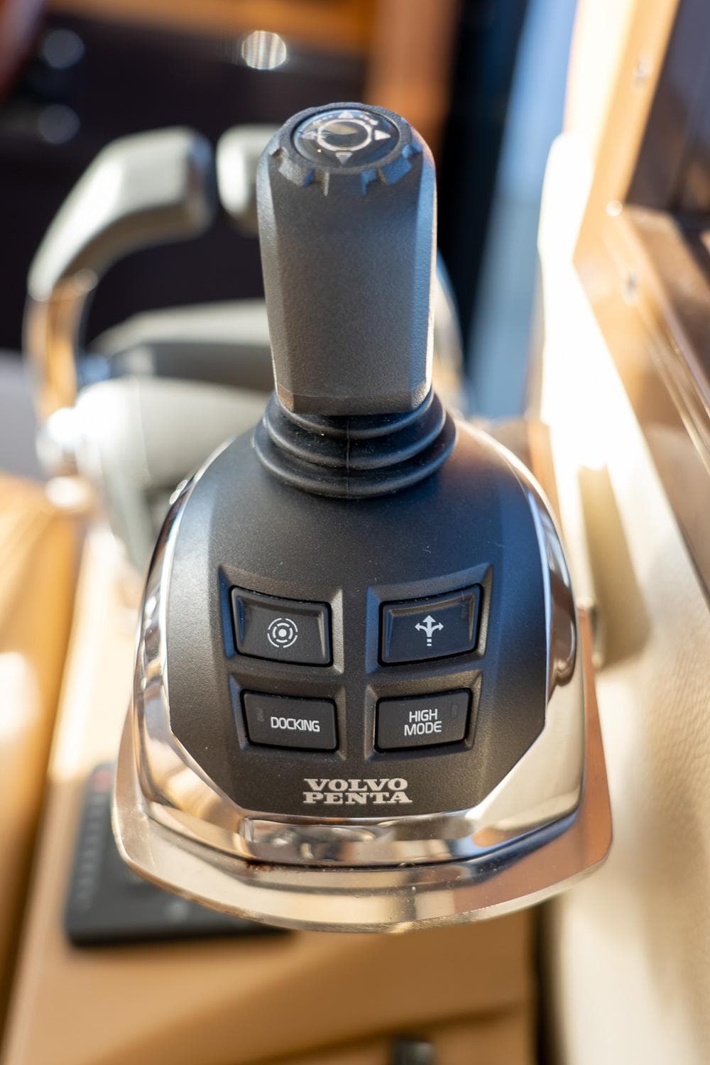 Volvo Penta joystick control on 2025 Ranger Tugs R-43 S boat.