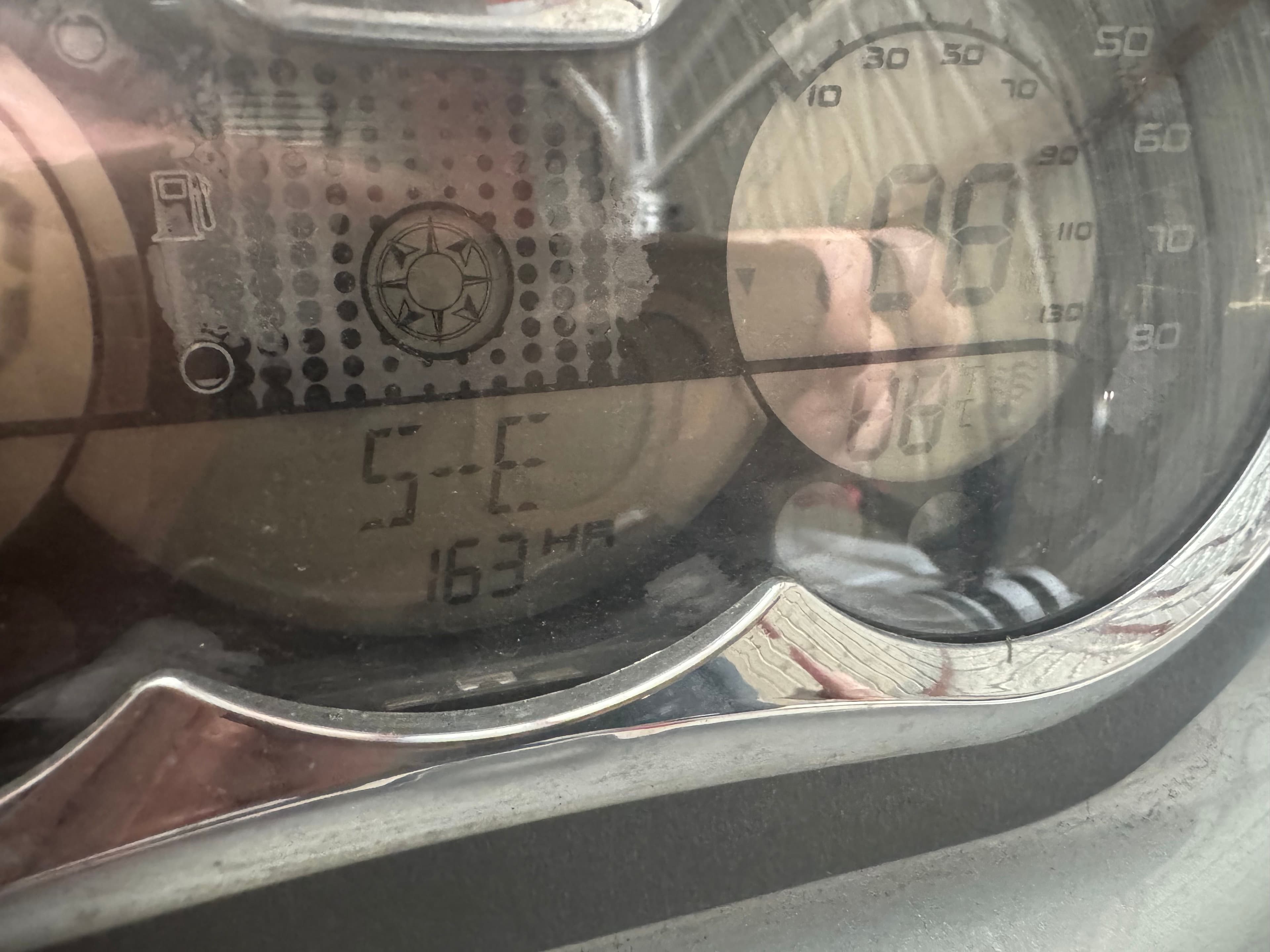 Dashboard of 2007 Sea-Doo 150 Speedster showing 163 hours.