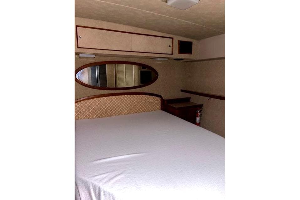 Interior of 1984 Bertram 54 Convertible yacht.