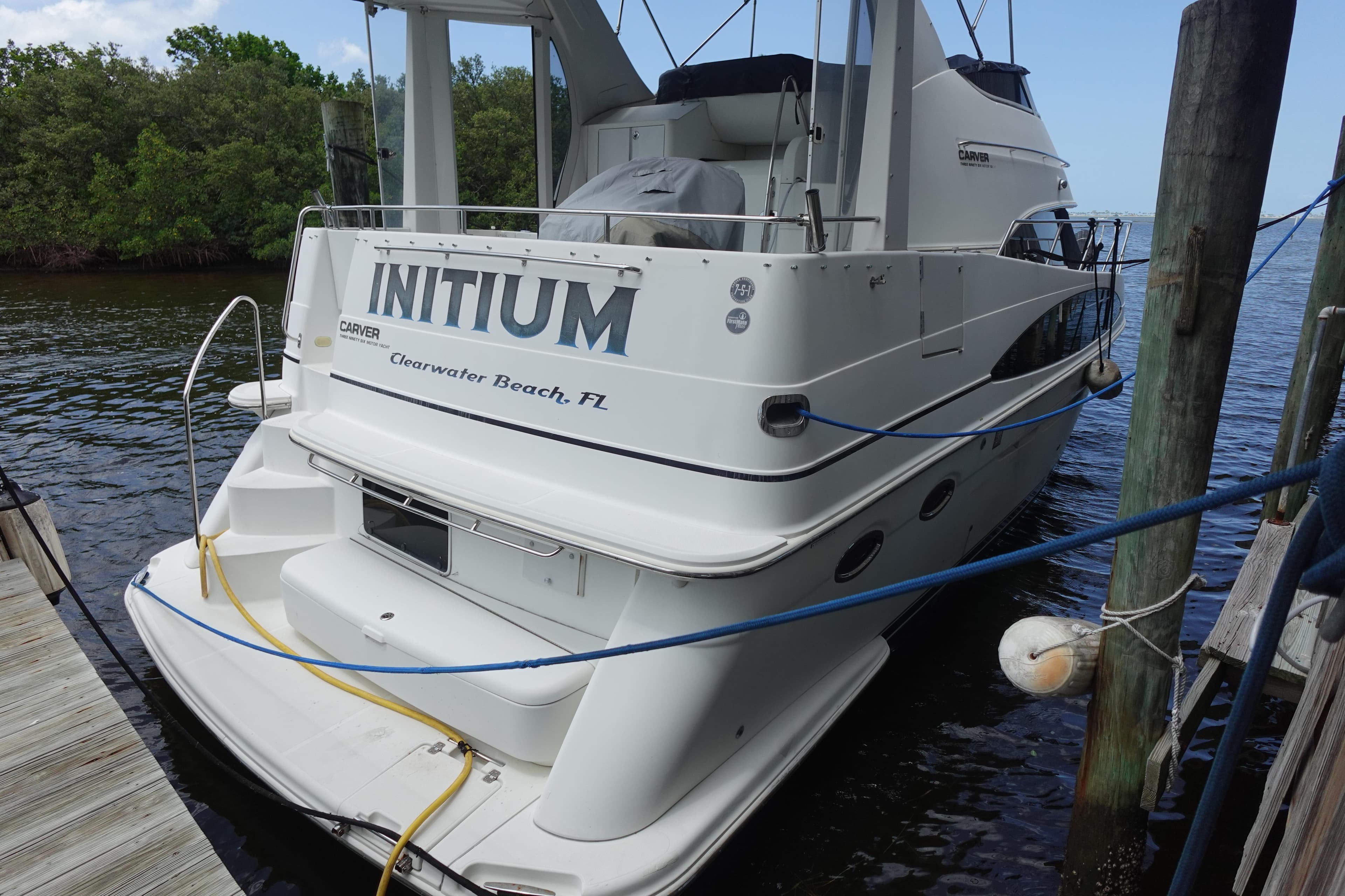 2004 Carver 396 Aft Cabin MY docked at Clearwater Beach, Florida.