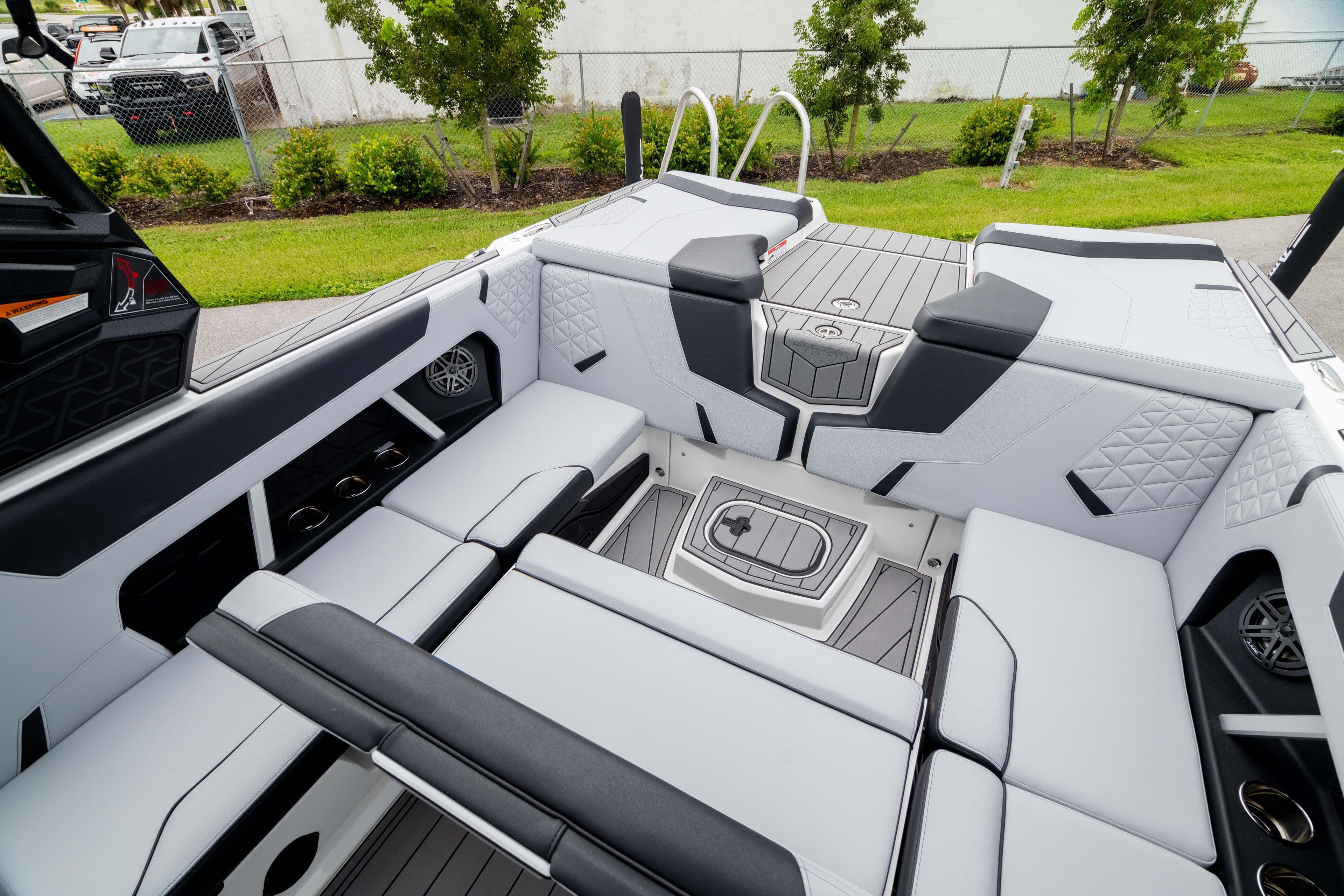 2026 Nautique Super Air Nautique GS22 interior with luxurious seating and modern design.
