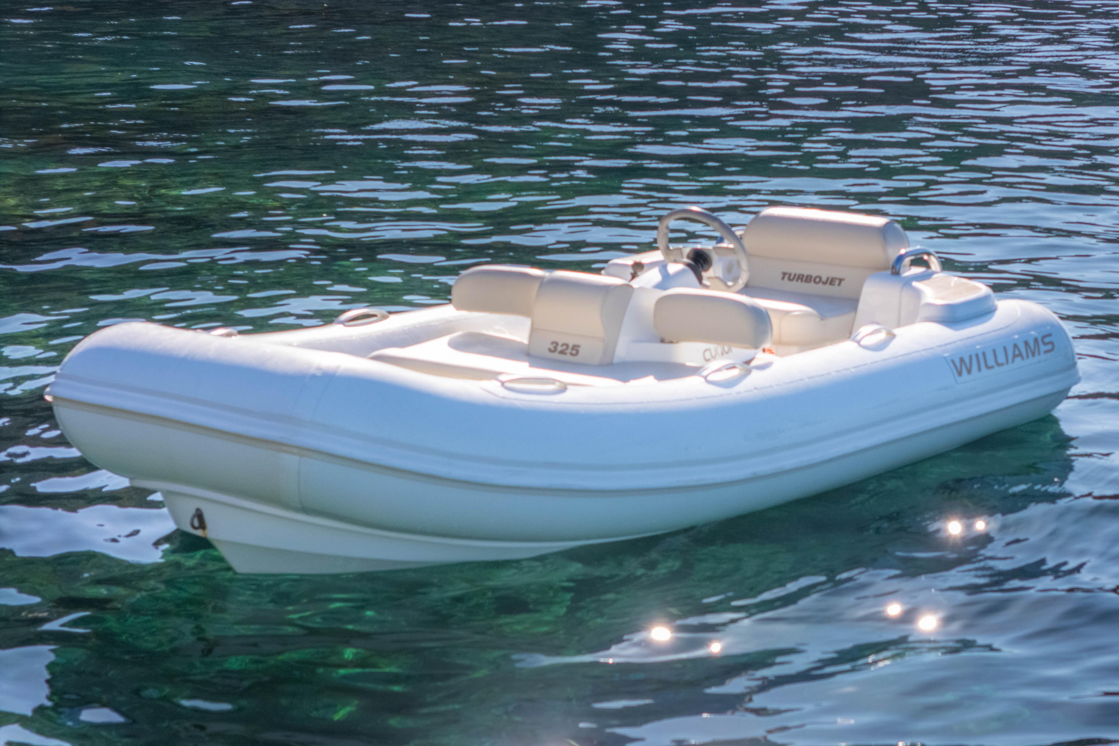 2014 Williams Jet Tenders Turbojet 325 on clear water.