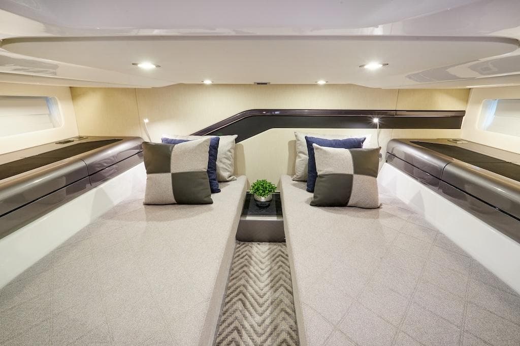 Luxurious interior of Schaefer V44 yacht, model year 2027.
