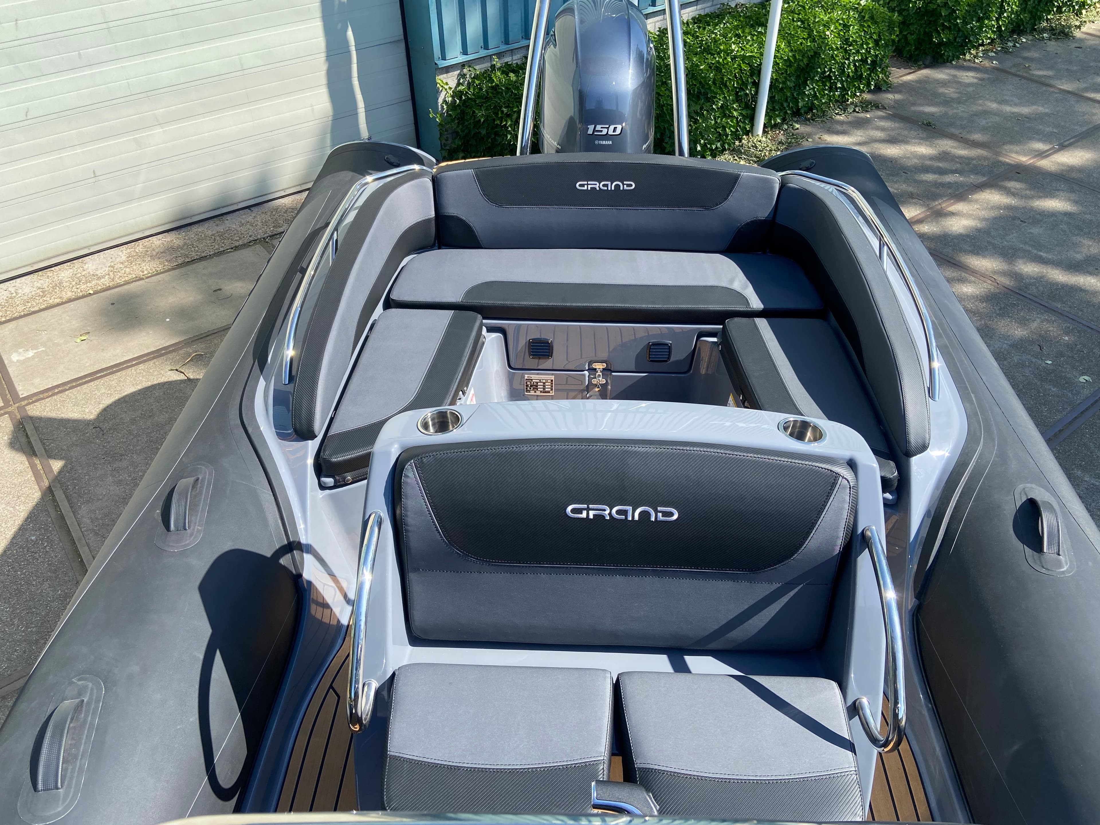 2024 Grand Golden Line 650 boat interior with sleek seating and modern design.