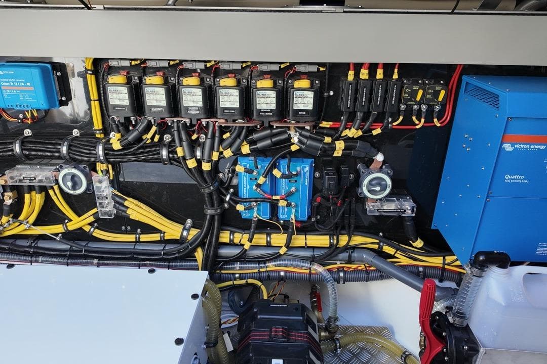 Electrical system of 2026 Targa 41 boat, featuring advanced wiring and components.