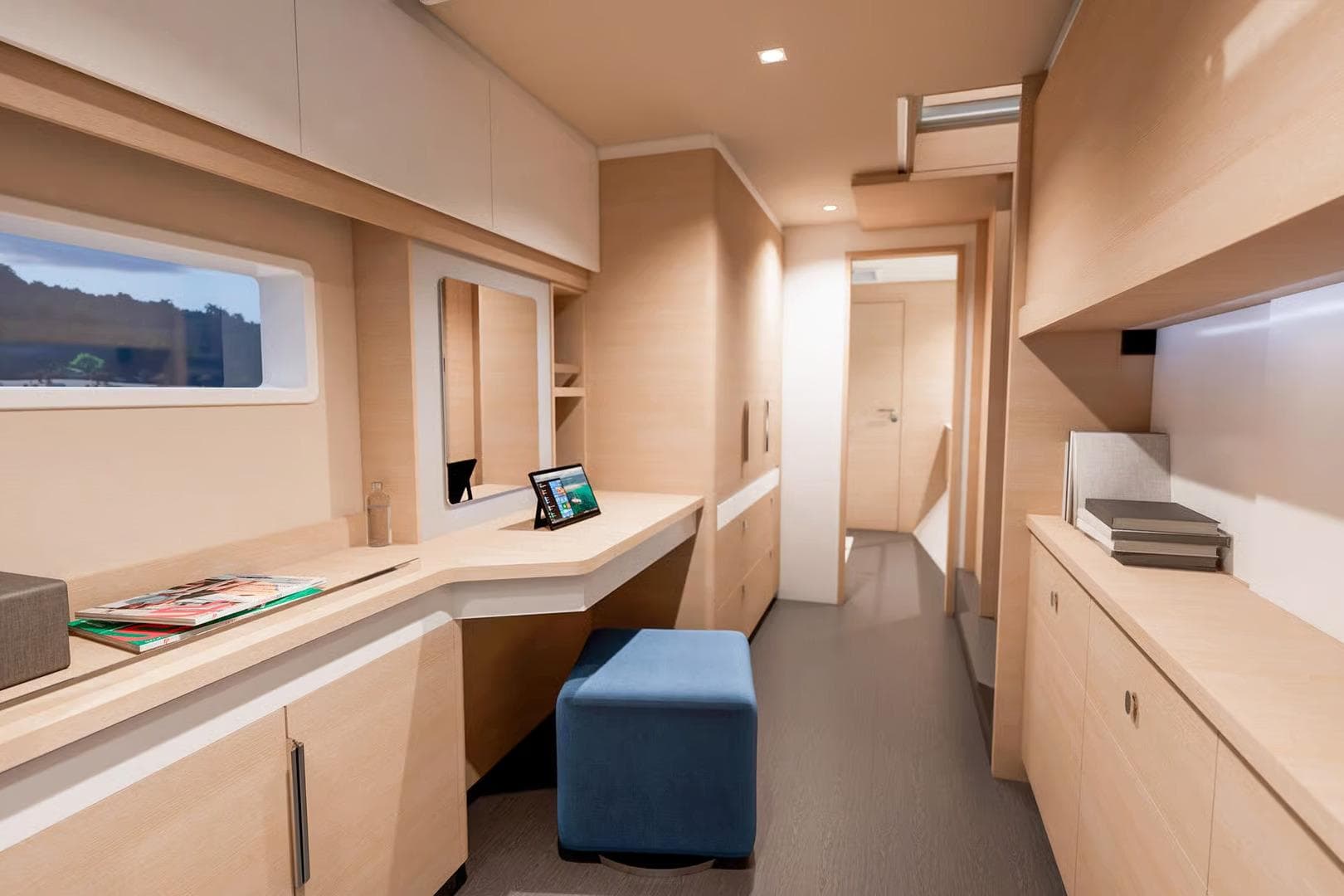 Manufacturer Provided Image: Luxurious interior of 2026 Fountaine Pajot FP48 Catamaran with modern furnishings and ample storage.