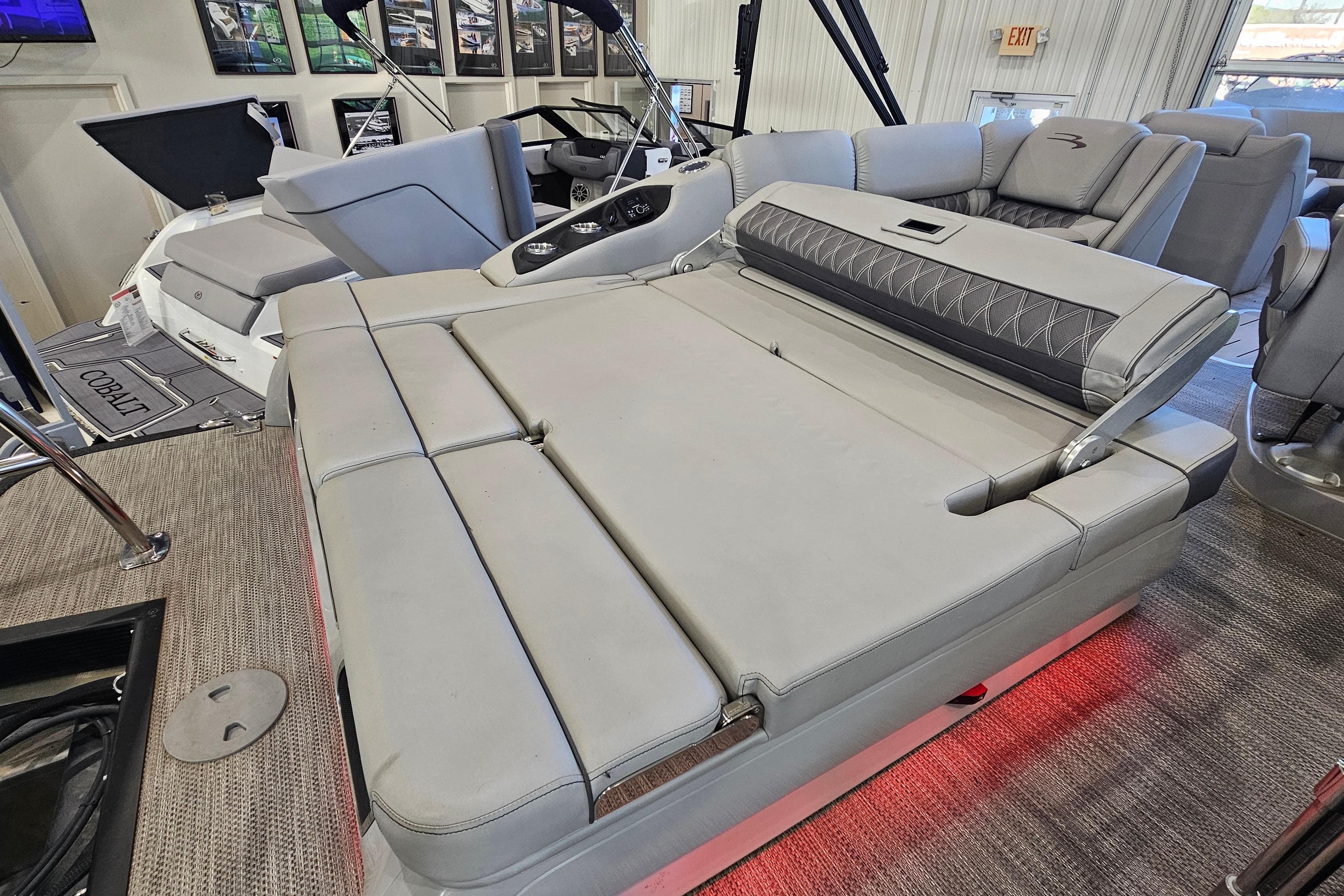2020 Bennington 23 R Swingback boat interior with luxurious seating and modern design.