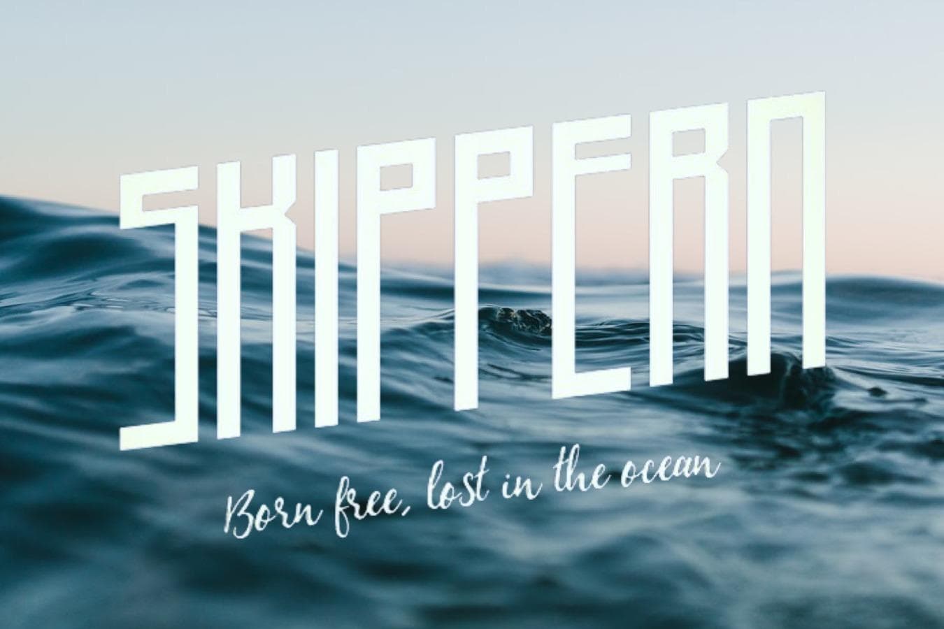 Skippern text over ocean waves, Uttern D77 2015 boat theme.