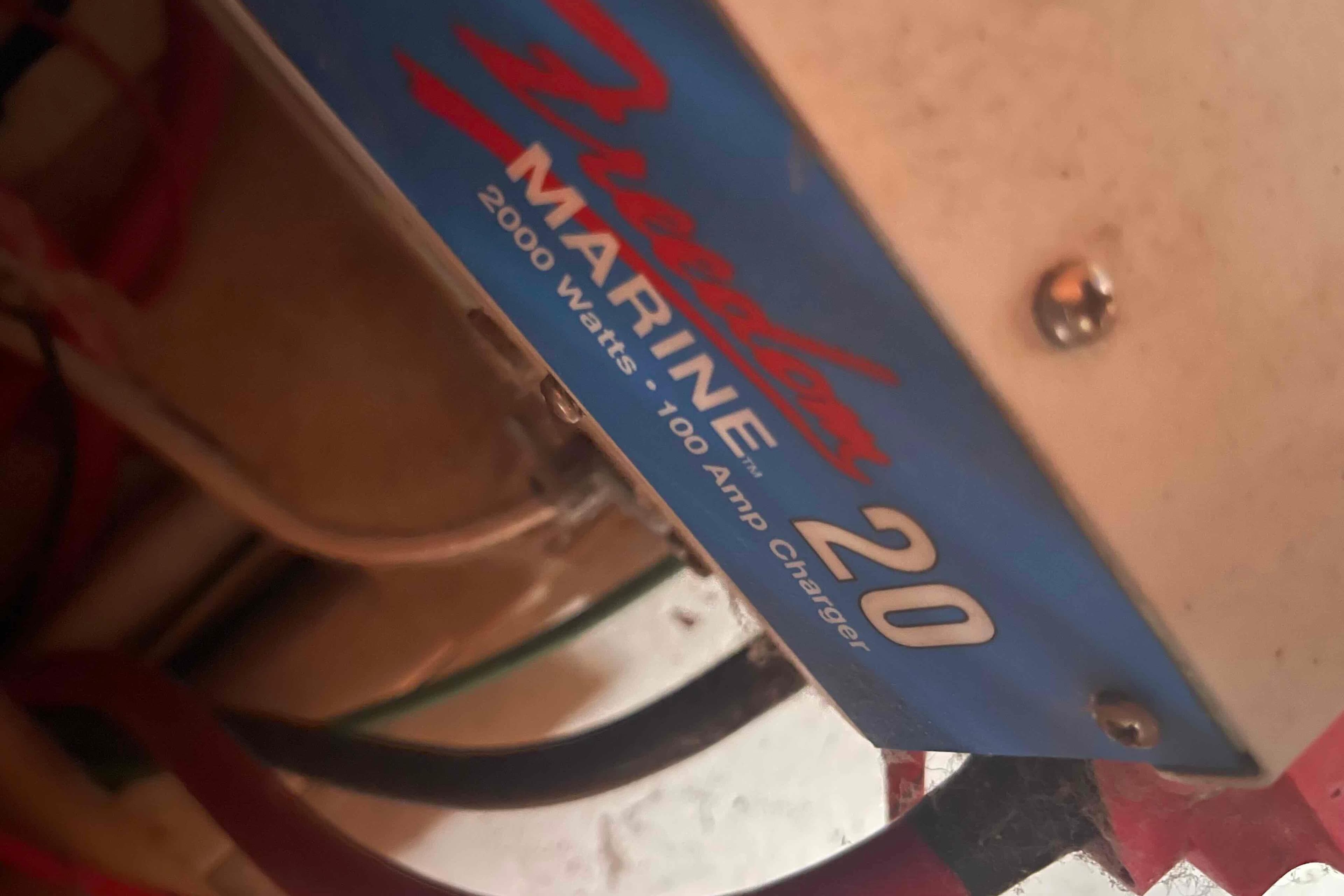 Close-up of a Freedom Marine 20 charger, 2000 Watts, 100 Amp, in a Hunter 410.