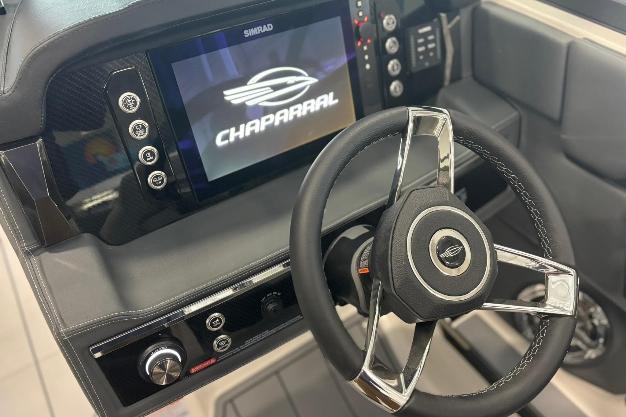 2026 Chaparral SSX 6 dashboard with steering wheel and digital display.