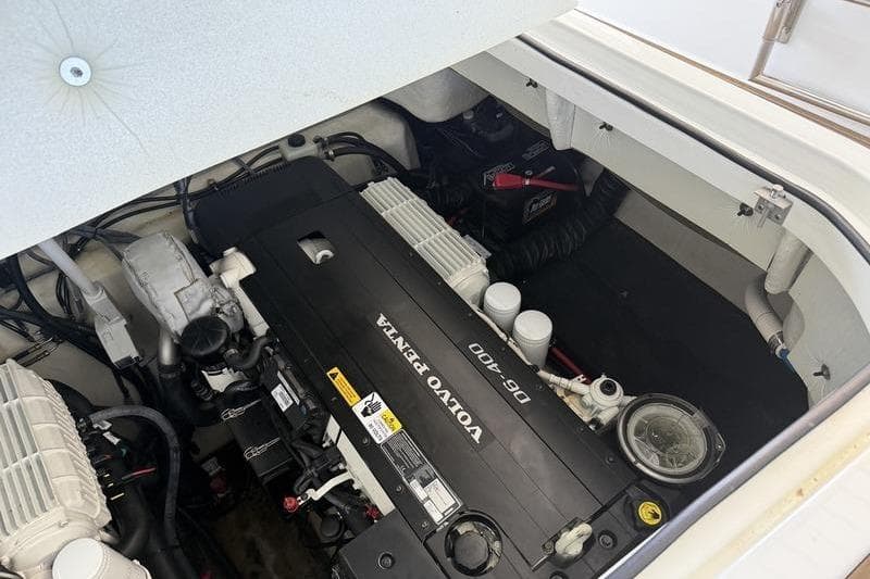 Engine compartment of a 2015 Cobalt A40 with Volvo Penta D6-400 engine.