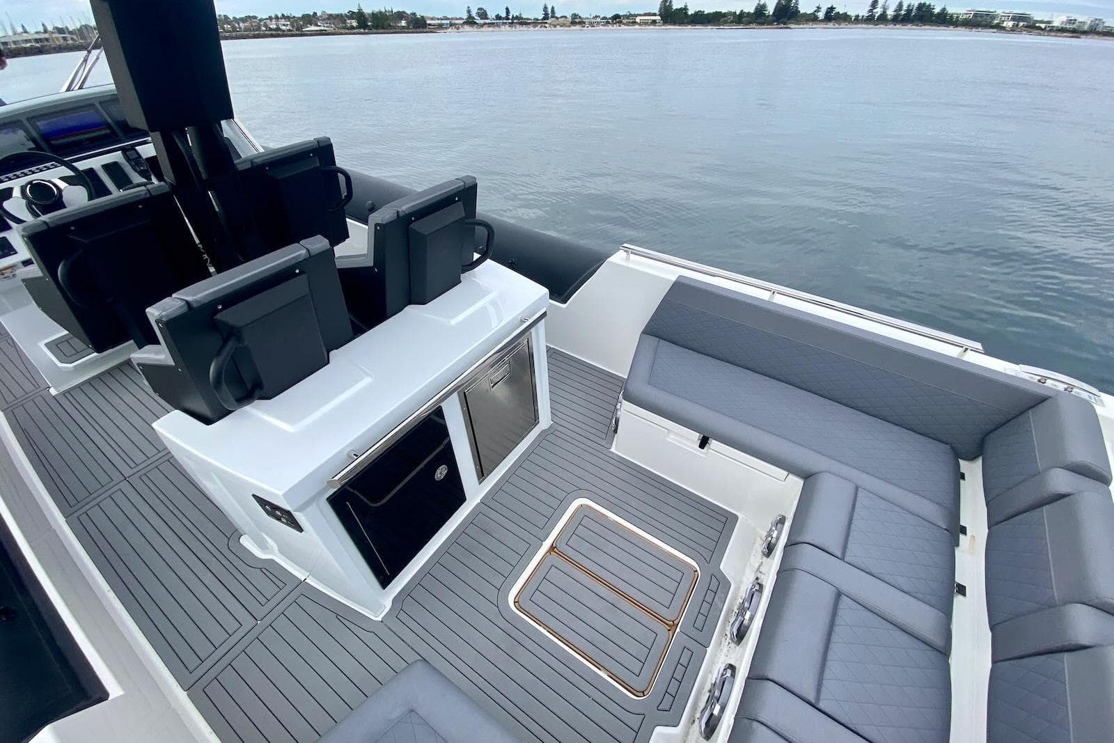 Luxurious 2026 Northstar ION 12 boat interior with sleek seating and modern design.