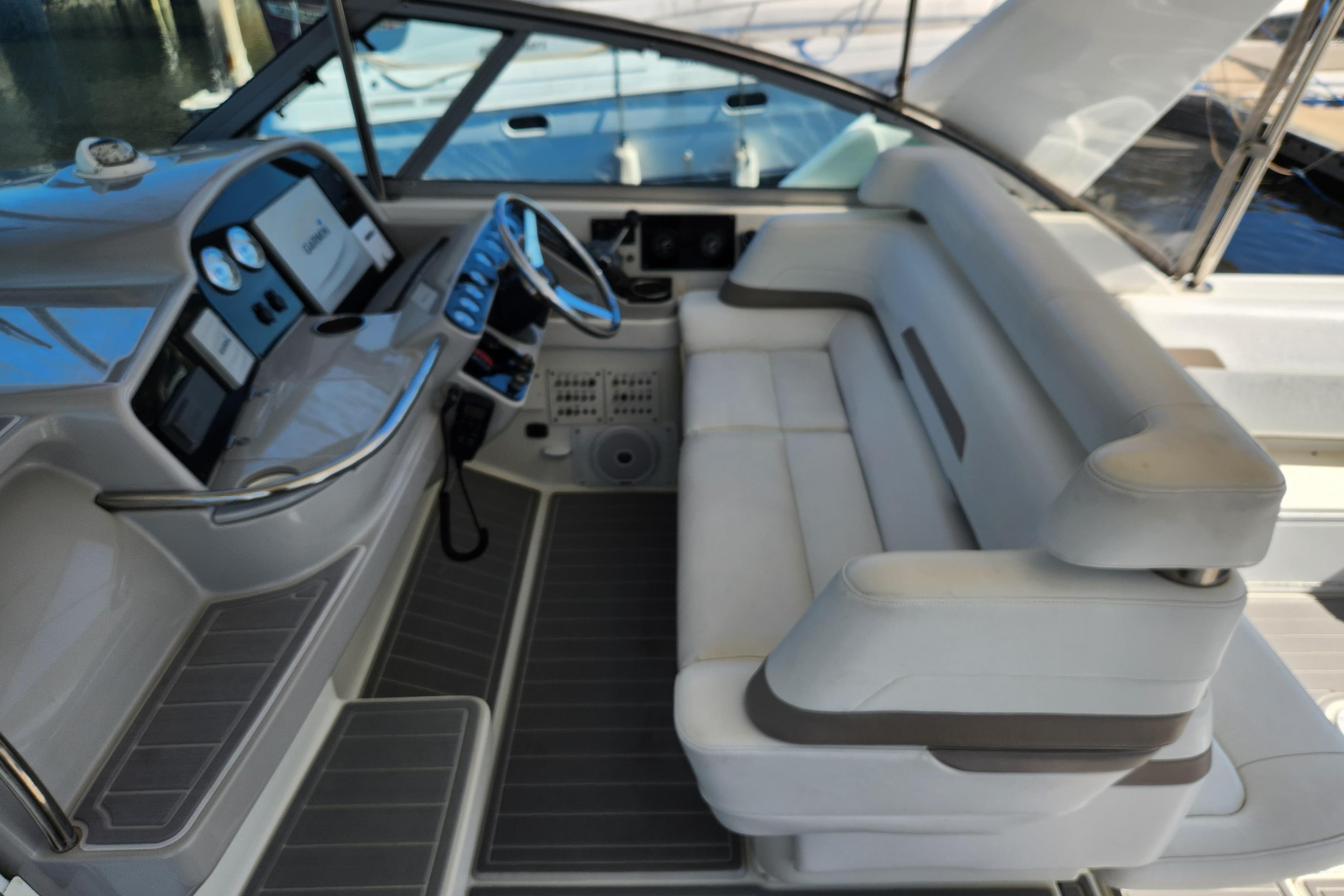 Interior of a 2000 Formula 41 Performance Cruiser with sleek dashboard and seating.