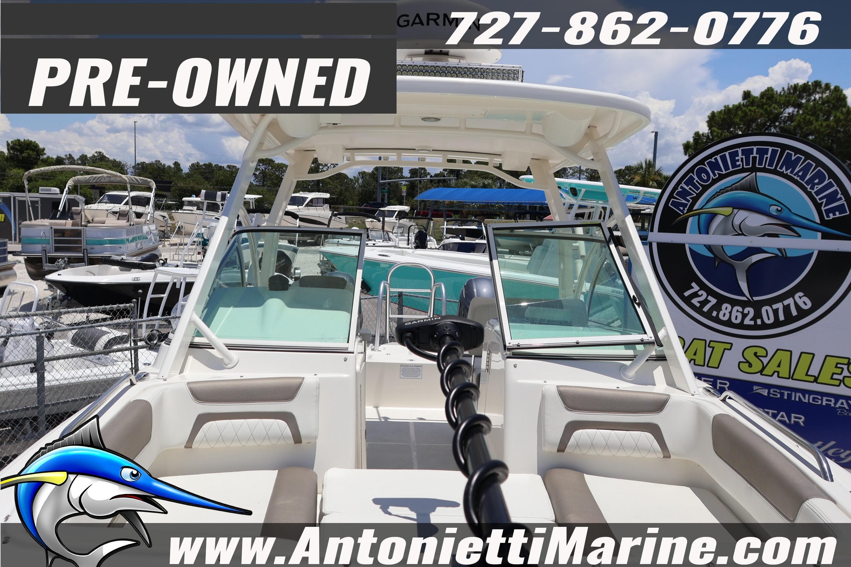 Pre-owned 2023 World Cat 230 DC boat at Antonietti Marine sales.
