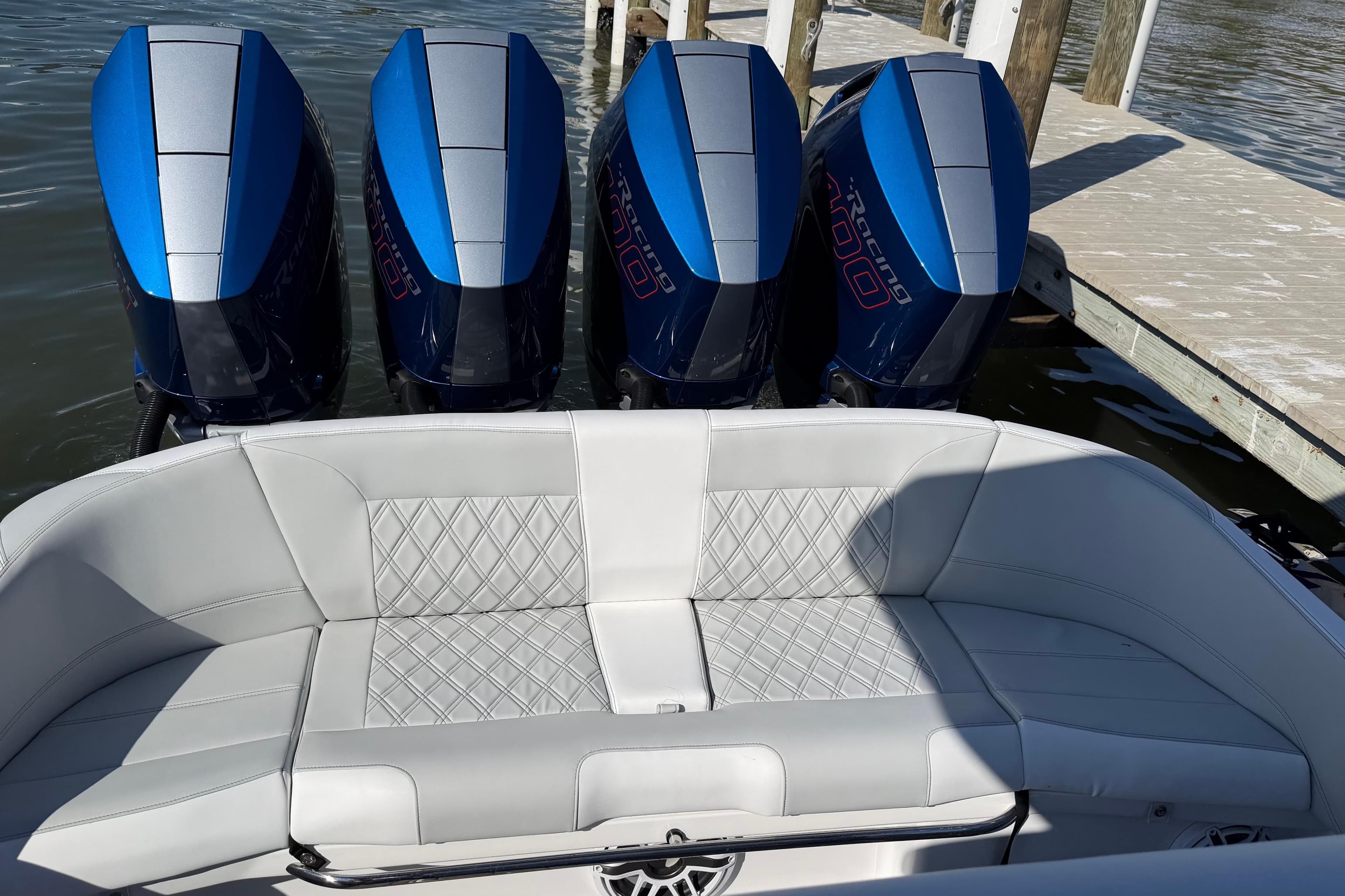 2026 Nor-Tech 390 Sport Center Console with quad engines and luxurious seating.