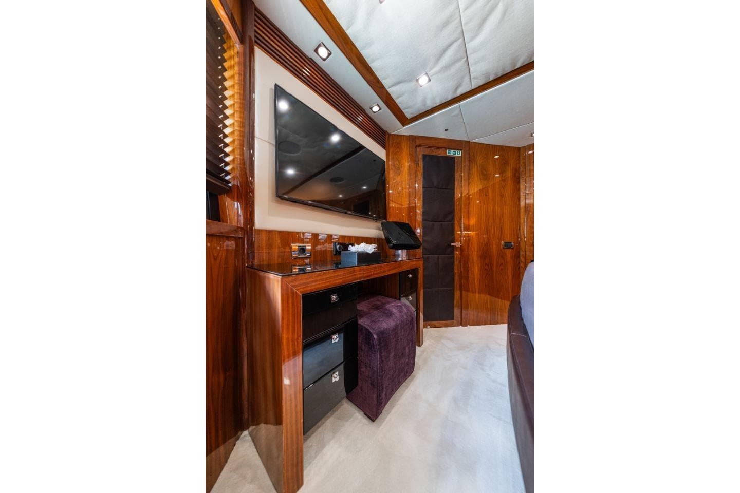 Luxurious interior of 2009 Sunseeker 34 Metre Yacht with elegant wood finishes and modern amenities.