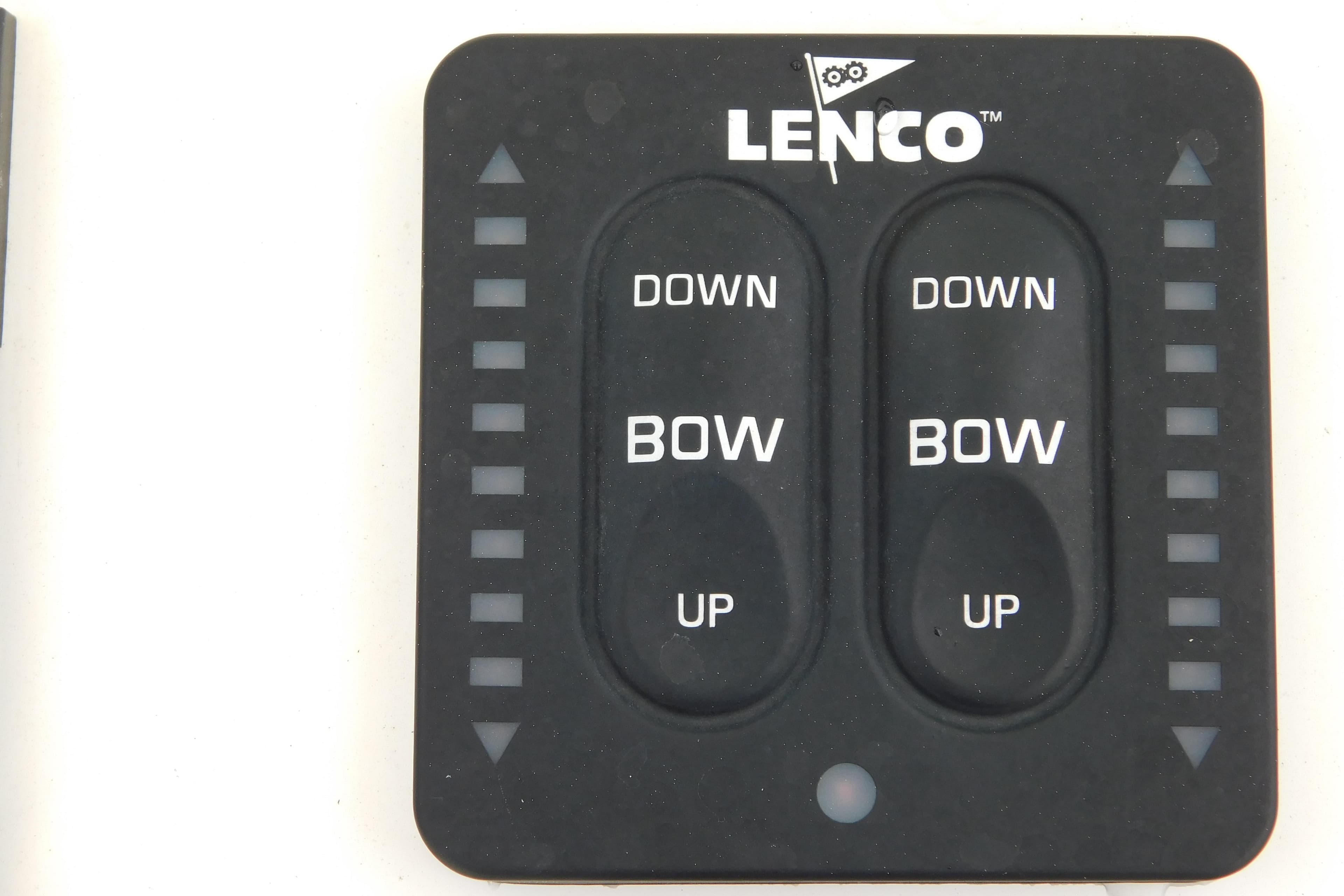 Control panel for Lenco trim tabs on 2023 Caymas 28 HB boat.