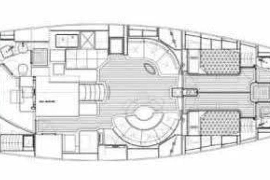 Floor plan of 2007 Franchini 63 S yacht, showcasing interior layout and design.
