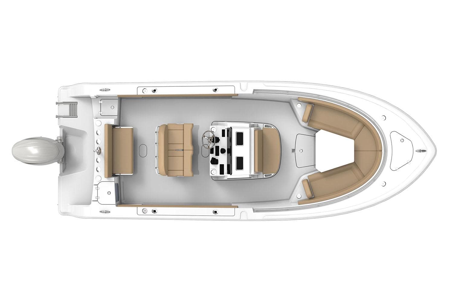 Manufacturer Provided Image: Top view of 2025 Sportsman Open 232 Center Console boat layout.