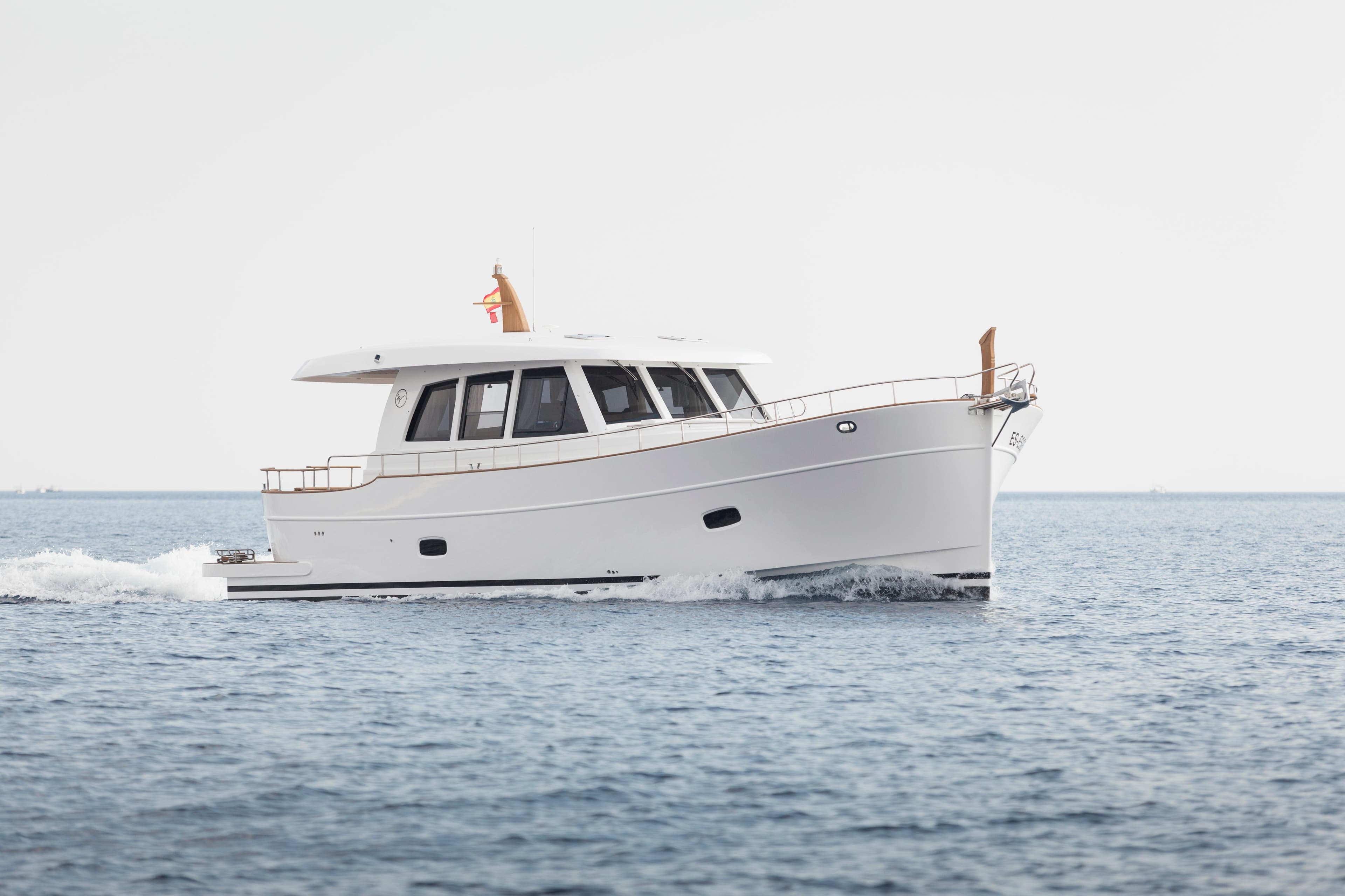 2026 Sasga Yachts Menorquin 55 HT cruising on open water.