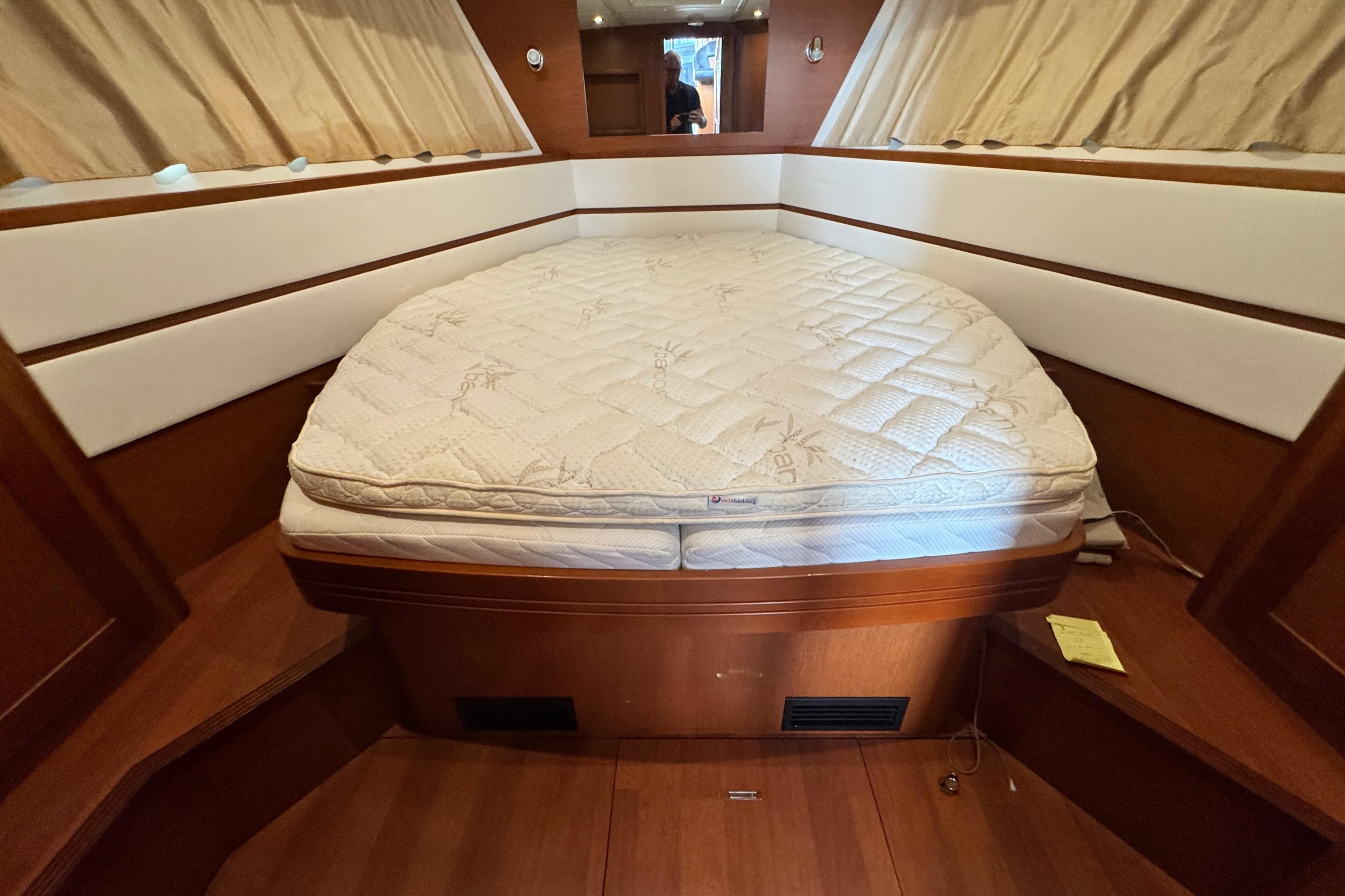 Interior cabin of 2017 Beneteau Swift Trawler 44 with a comfortable bed.