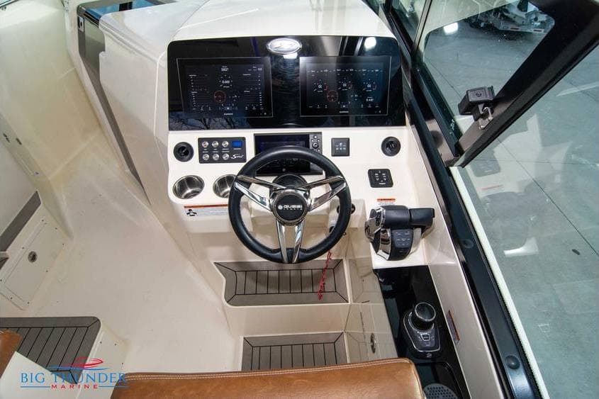 2022 Scout 350 LXZ boat helm with modern controls and dual displays.