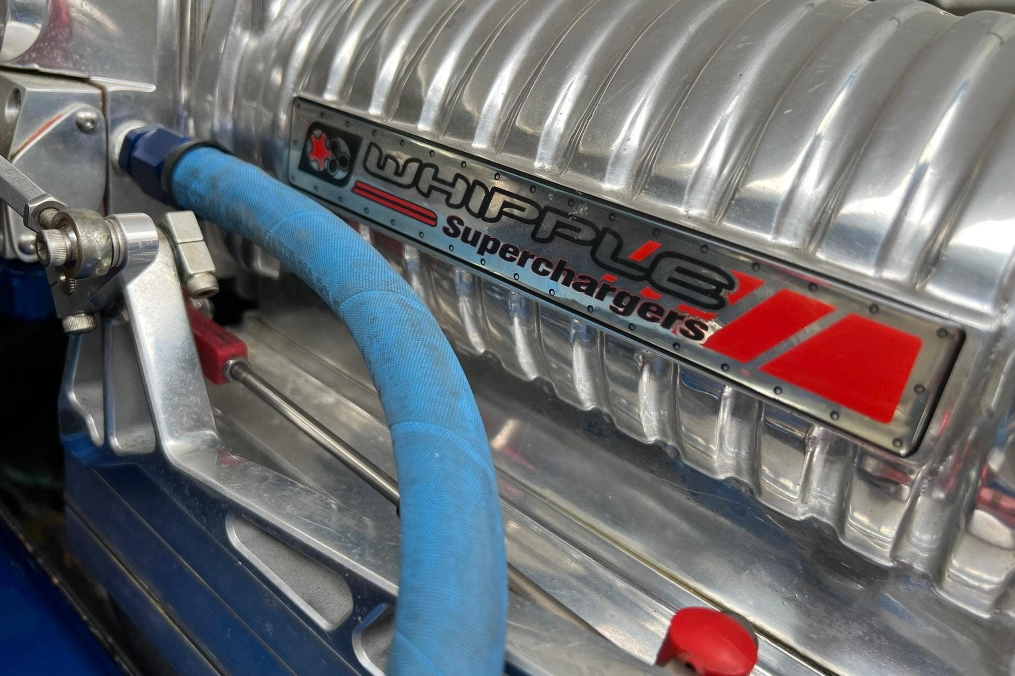 Close-up of Whipple Supercharger on 1997 Apache Warrior engine.