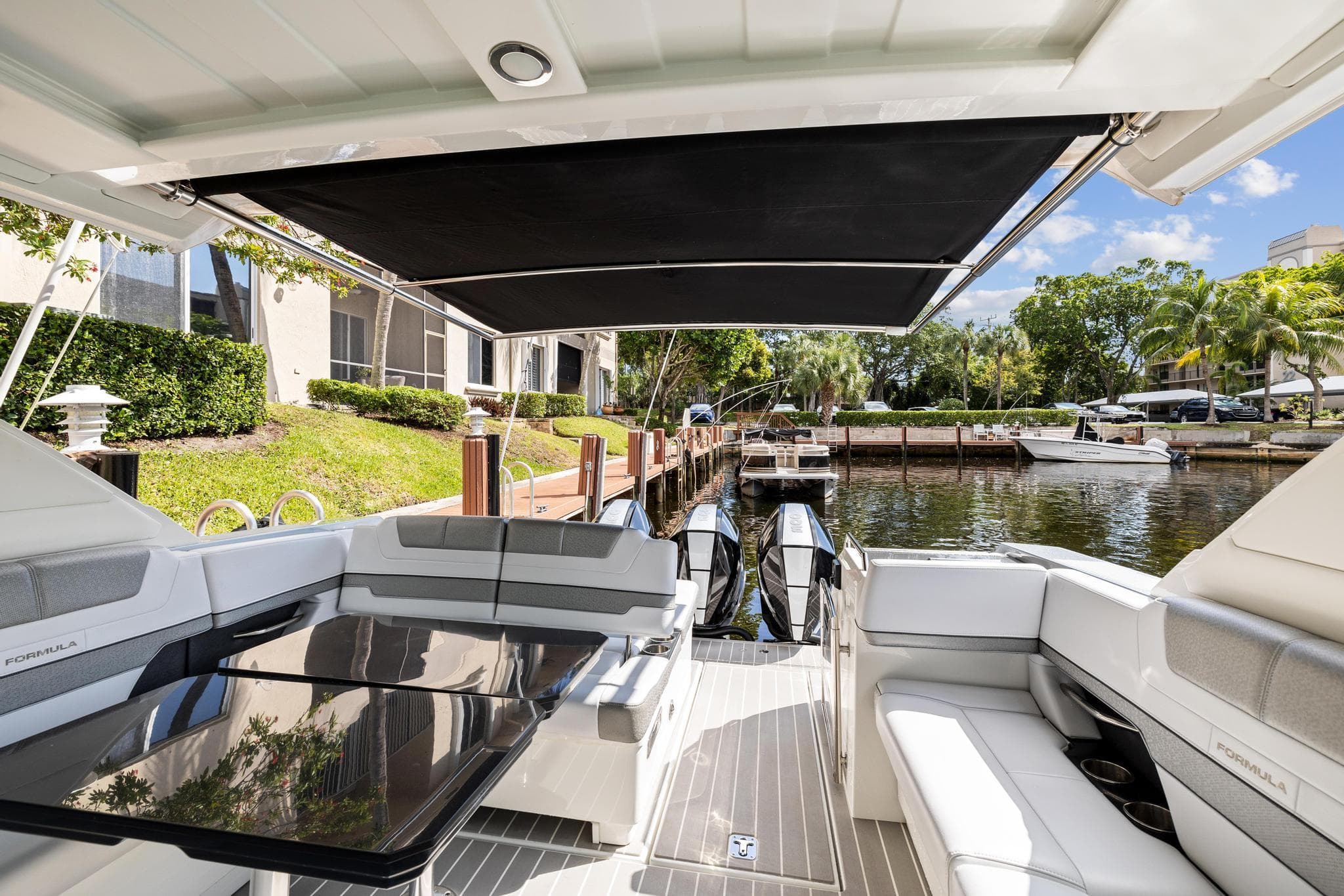 Interior view of 2021 Formula 380 Super Sport Crossover OB yacht.