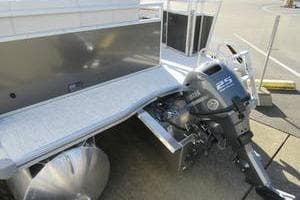2025 South Bay 16 FC SE pontoon boat with 25 HP outboard motor.