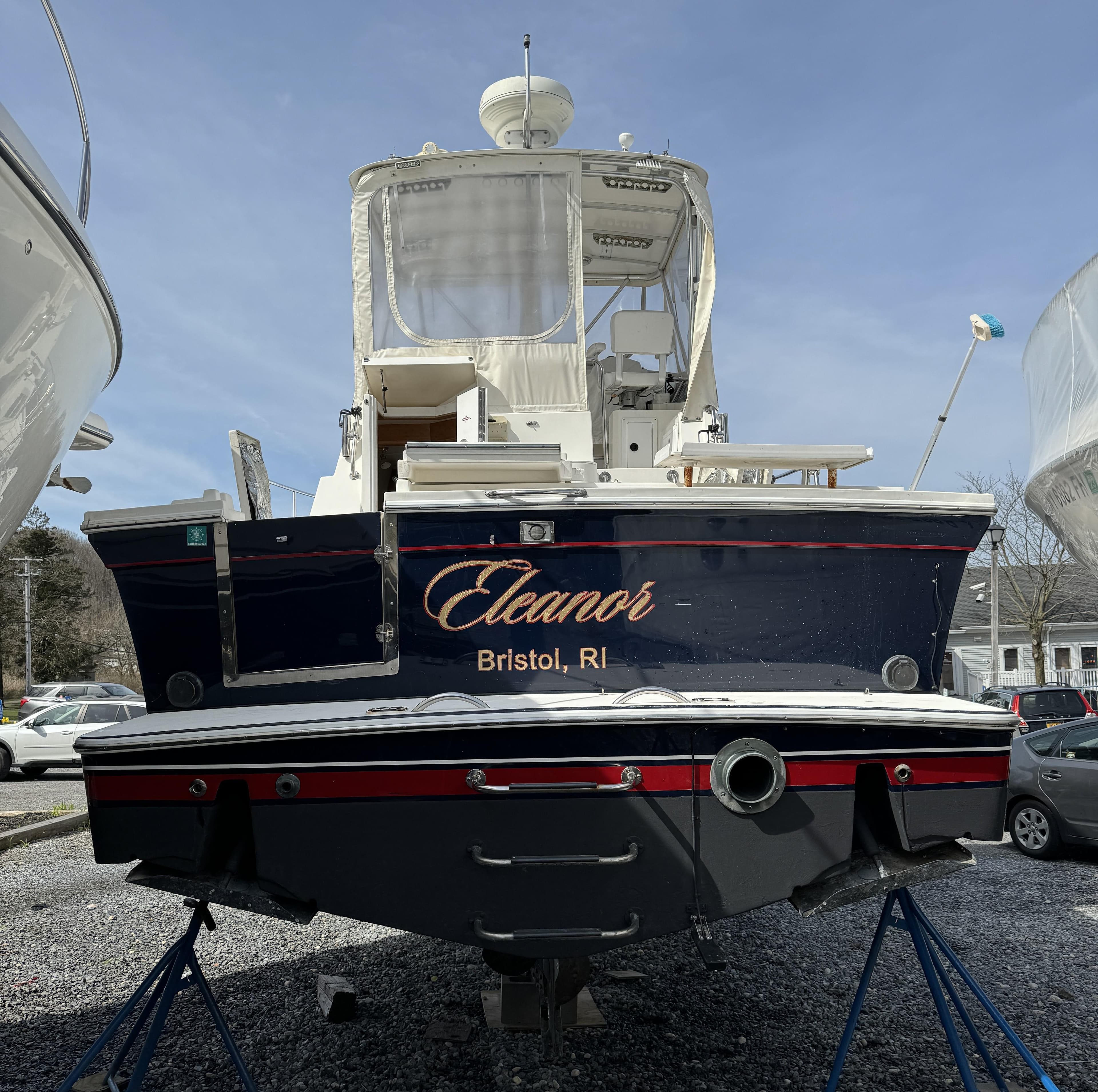 Albin 32+2 boat, 2001 model, named Eleanor in Bristol, RI, on dry dock.
