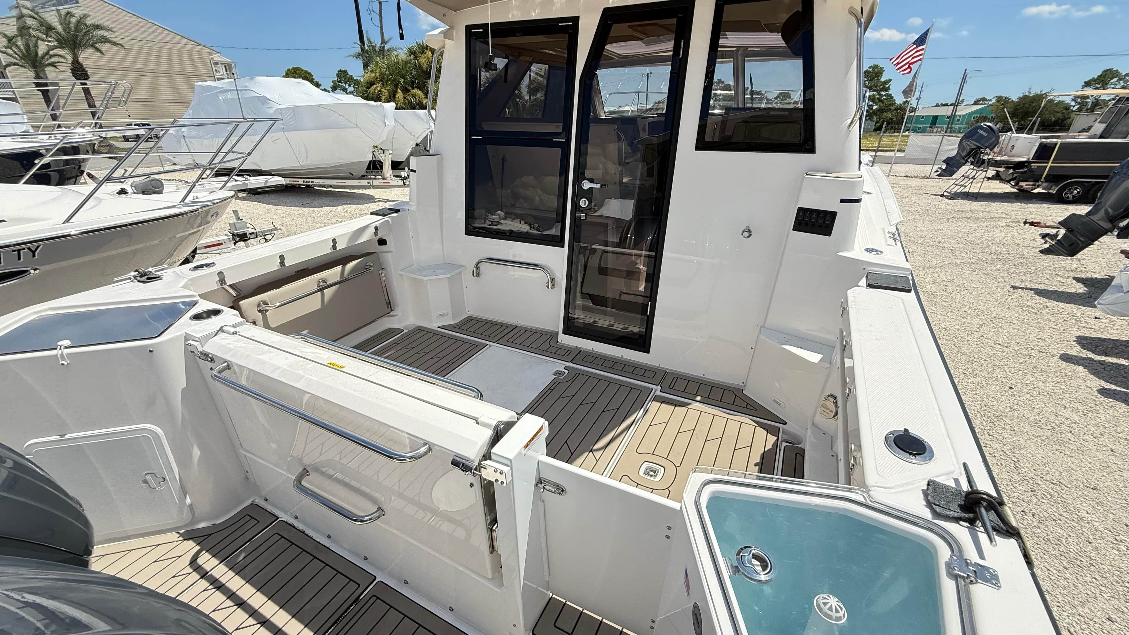 2026 Cutwater C-288 Coupe boat interior with spacious deck and modern design.