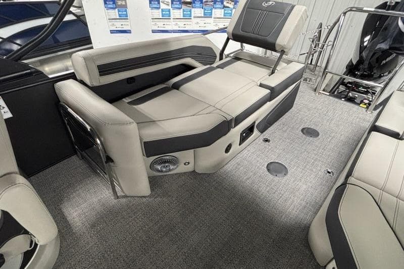 2026 Barletta Corsa boat interior with luxurious seating and modern design features.