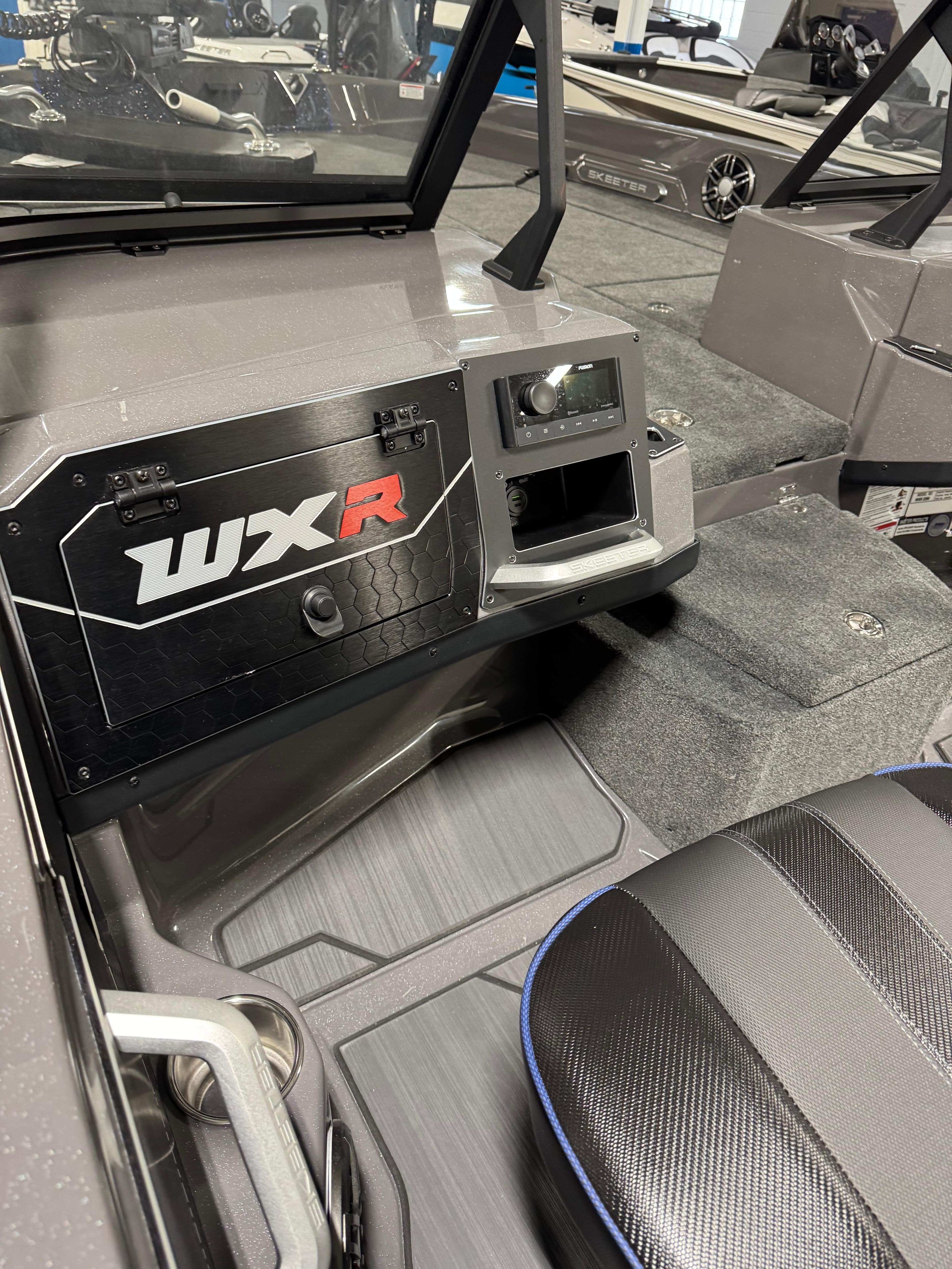 2025 Skeeter WXR 2260 F boat interior with sleek dashboard and seating.