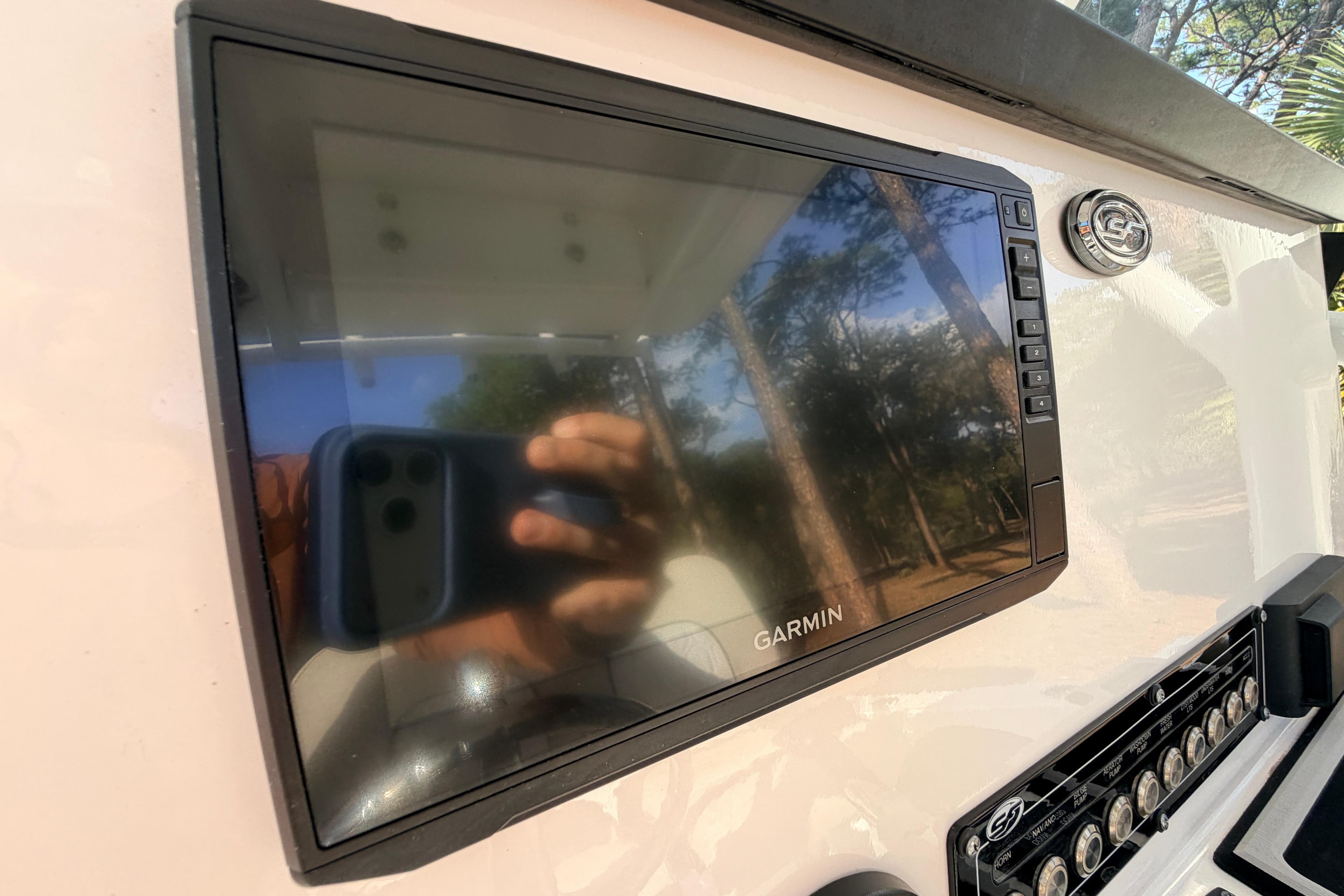 Garmin display on 2022 Sea Fox 228 Commander boat dashboard.