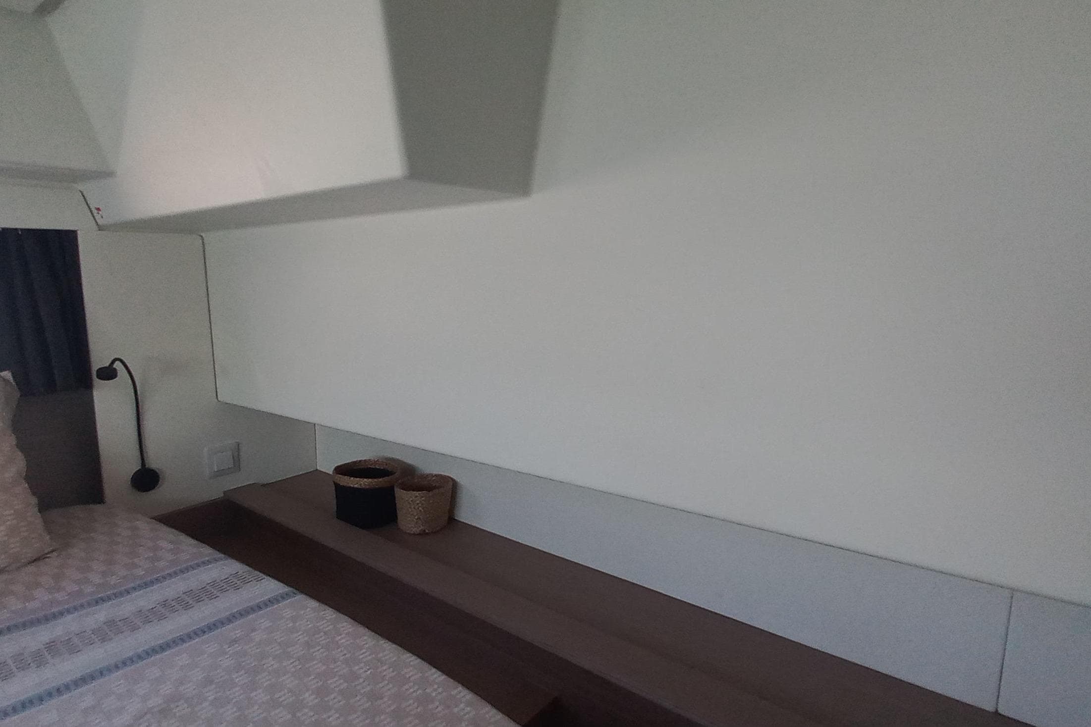 Bedroom interior of 2022 Fountaine Pajot Elba 45 Catamaran with modern decor.