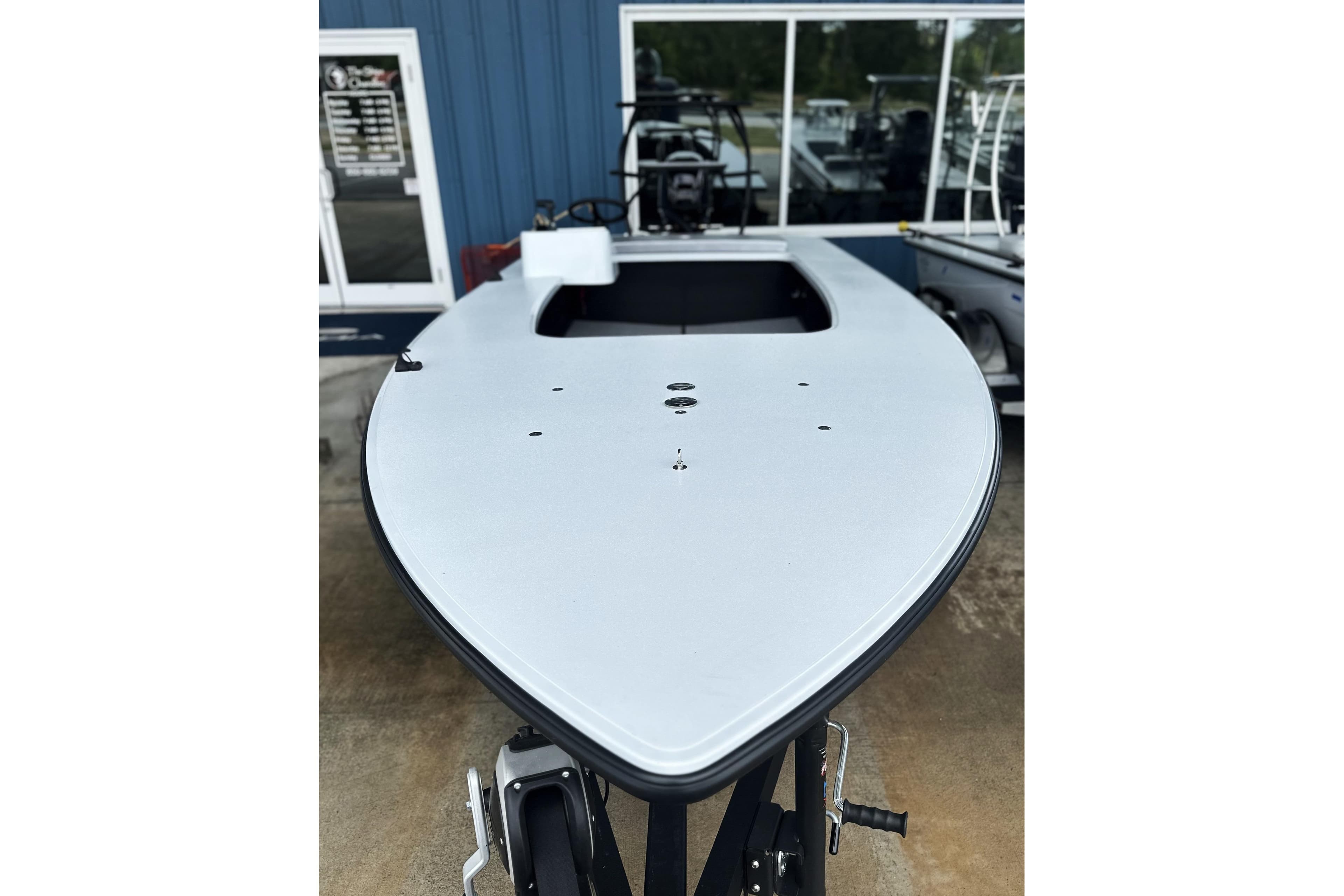 2026 Chittum Skiffs 18 Challenger 2.0 boat displayed outdoors.