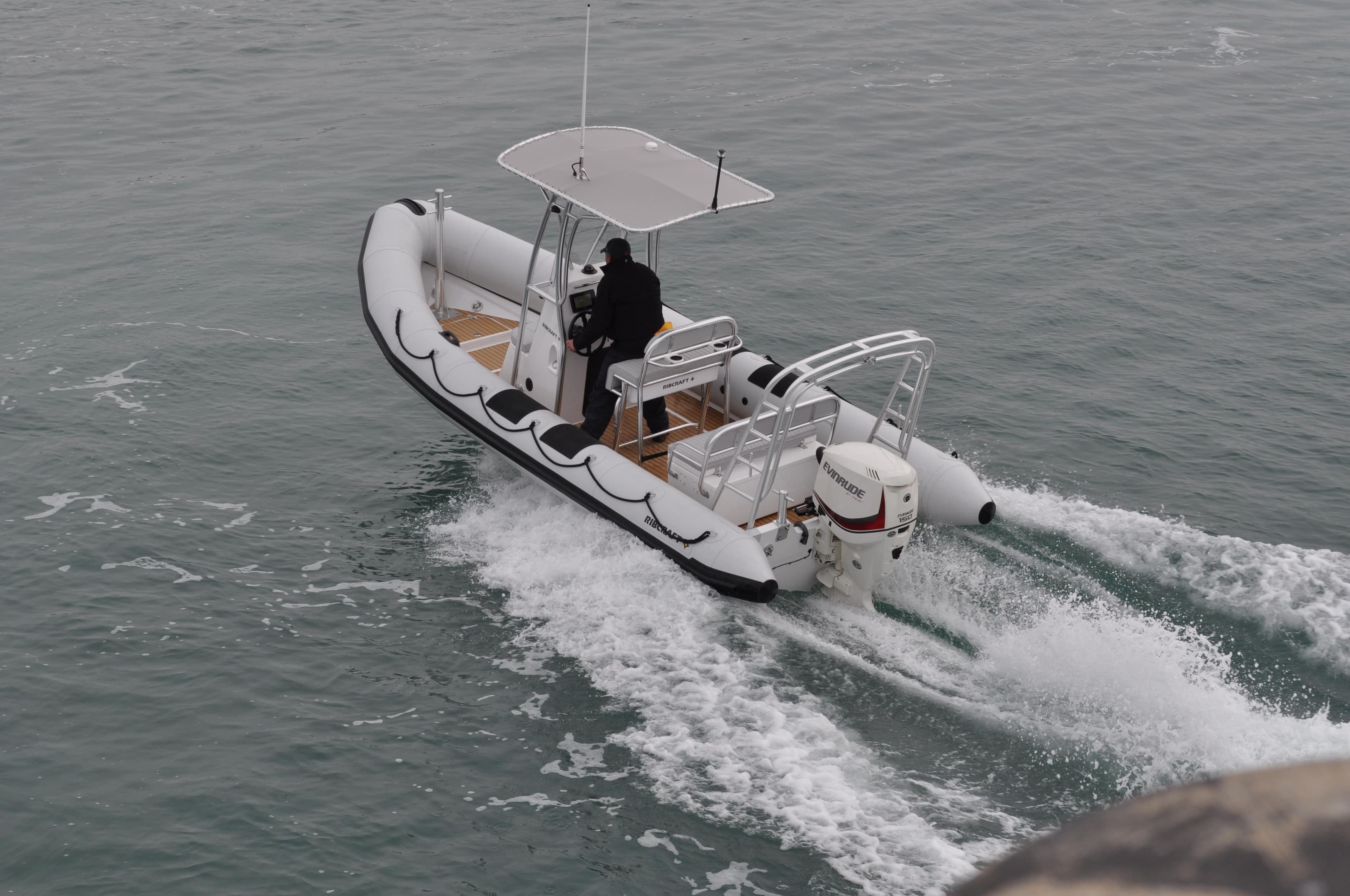 2024 Ribcraft 6.5 boat cruising on water.