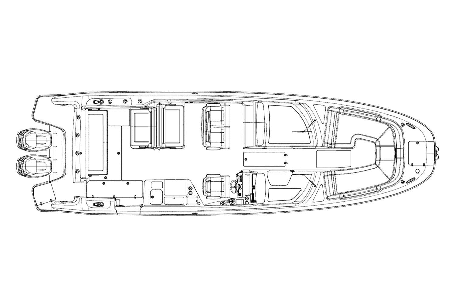 Manufacturer Provided Image: Top view layout of 2017 Boston Whaler 320 Vantage boat.