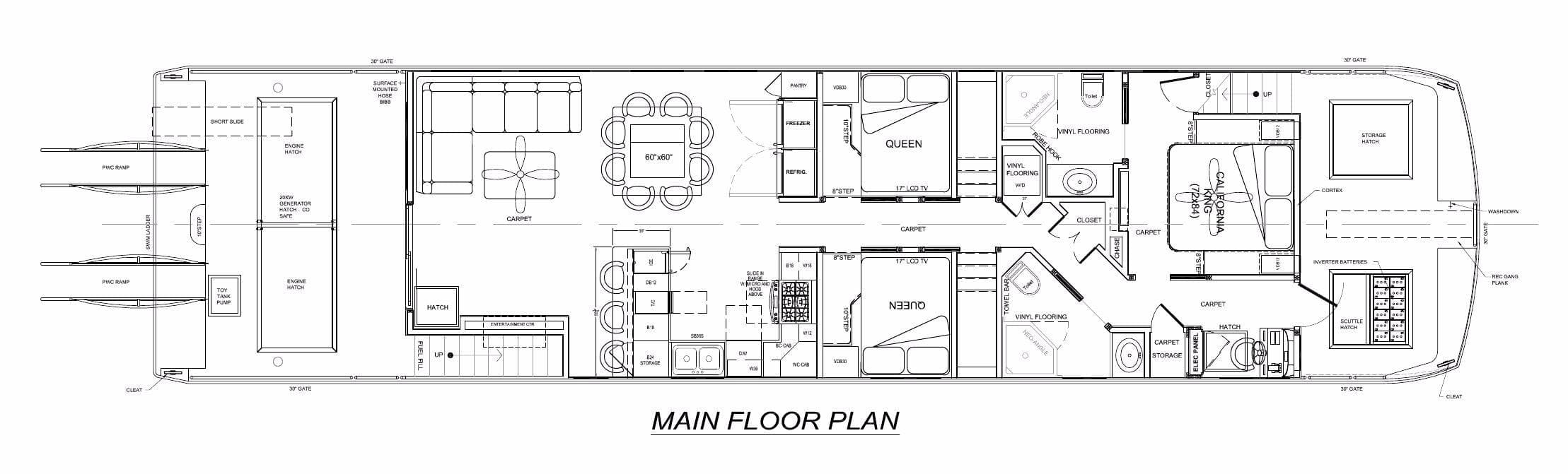Main floor plan of 2013 Bravada Bella Luna Trip #16, detailed layout design.