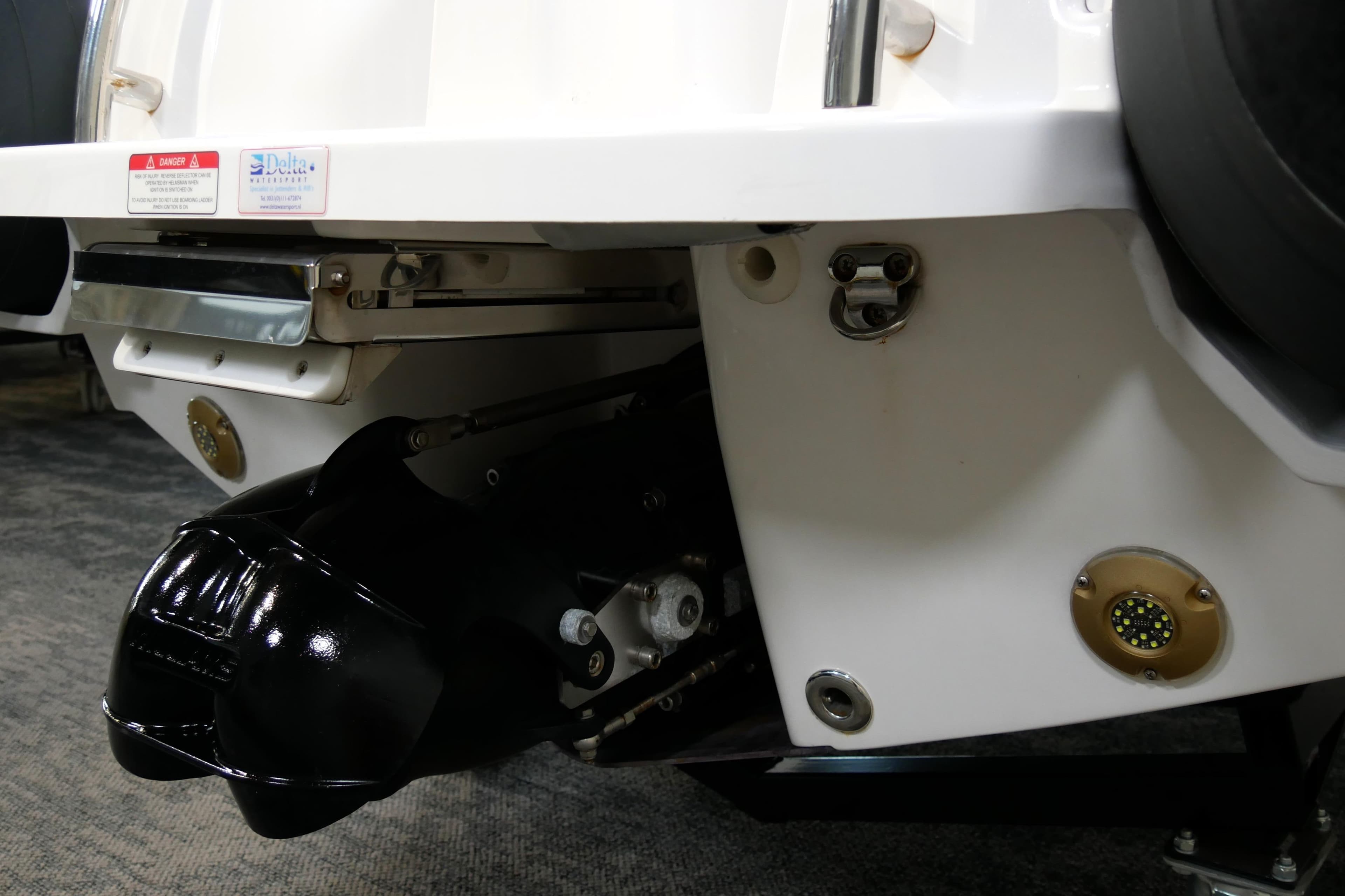 2017 Williams Jet Tenders Dieseljet 445 engine detail, showcasing mechanical components.