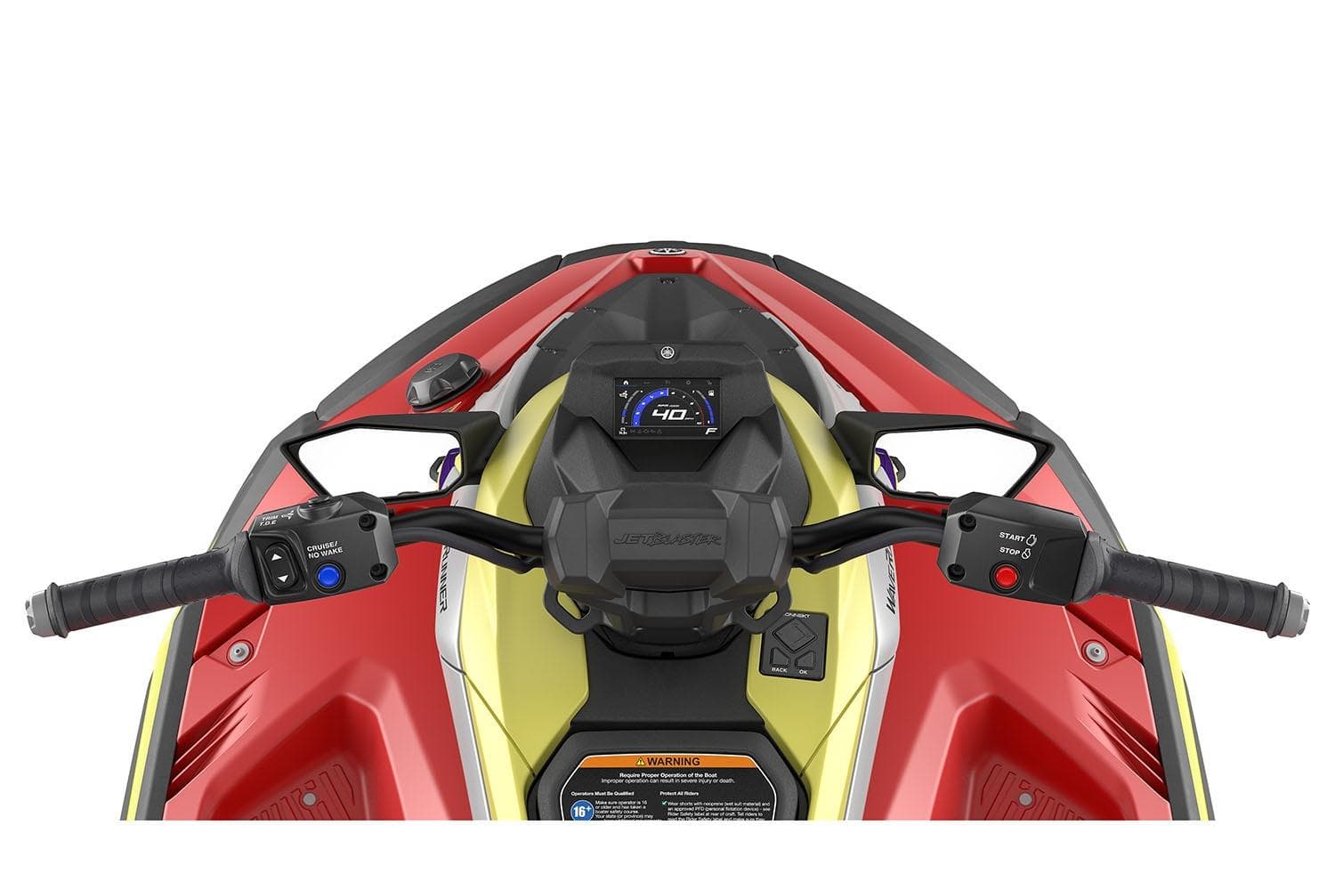 Manufacturer Provided Image: 2026 Yamaha WaveRunner JetBlaster PRO 3-Up dashboard and controls, featuring vibrant design.