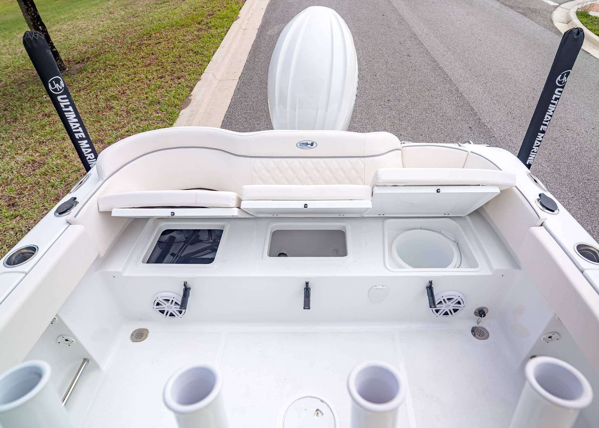 Interior view of Sea Hunt Ultra 229 boat, model 2026.