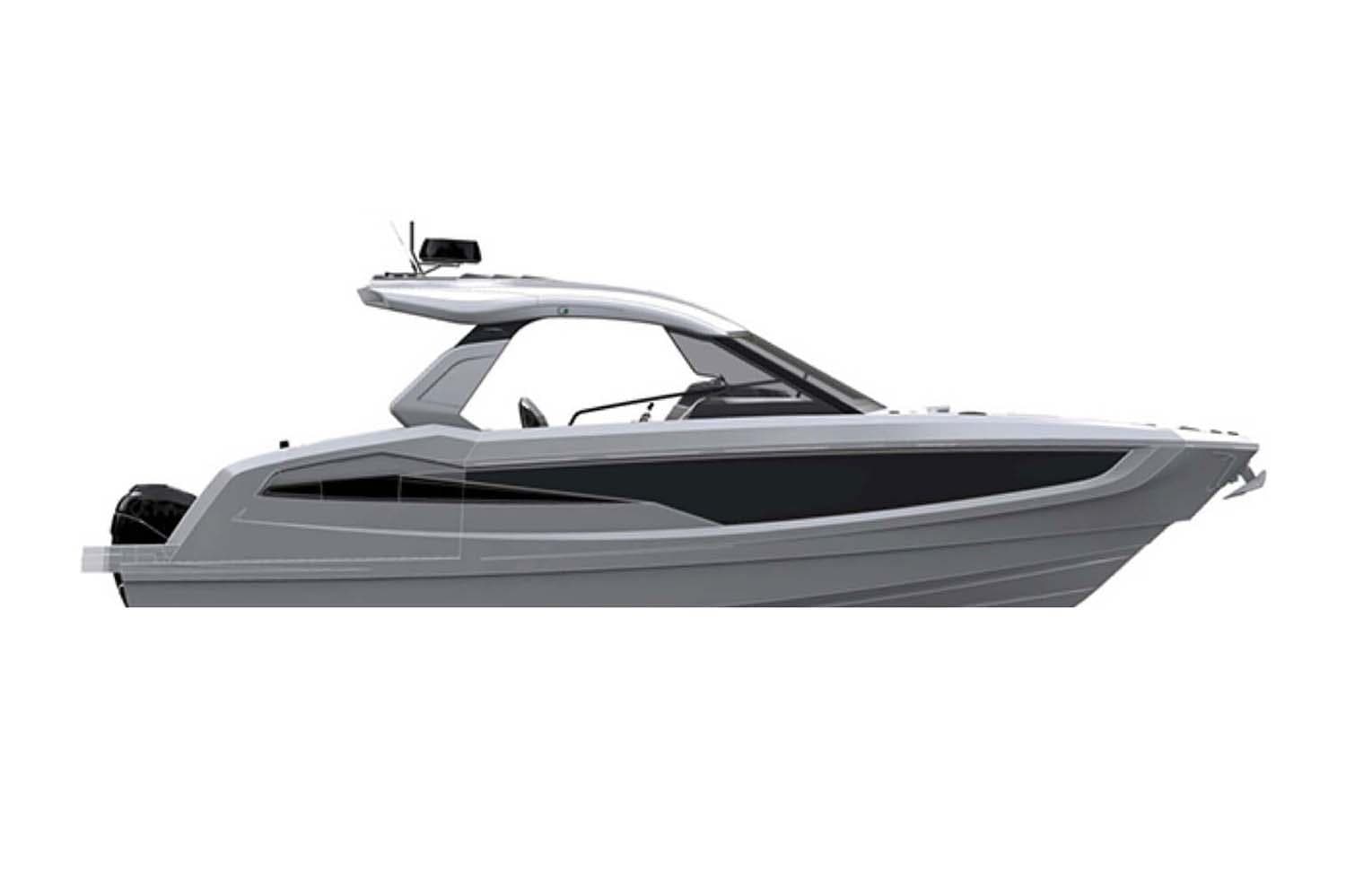Manufacturer Provided Image: 2024 Galeon 325 GTO luxury motor yacht, side view.