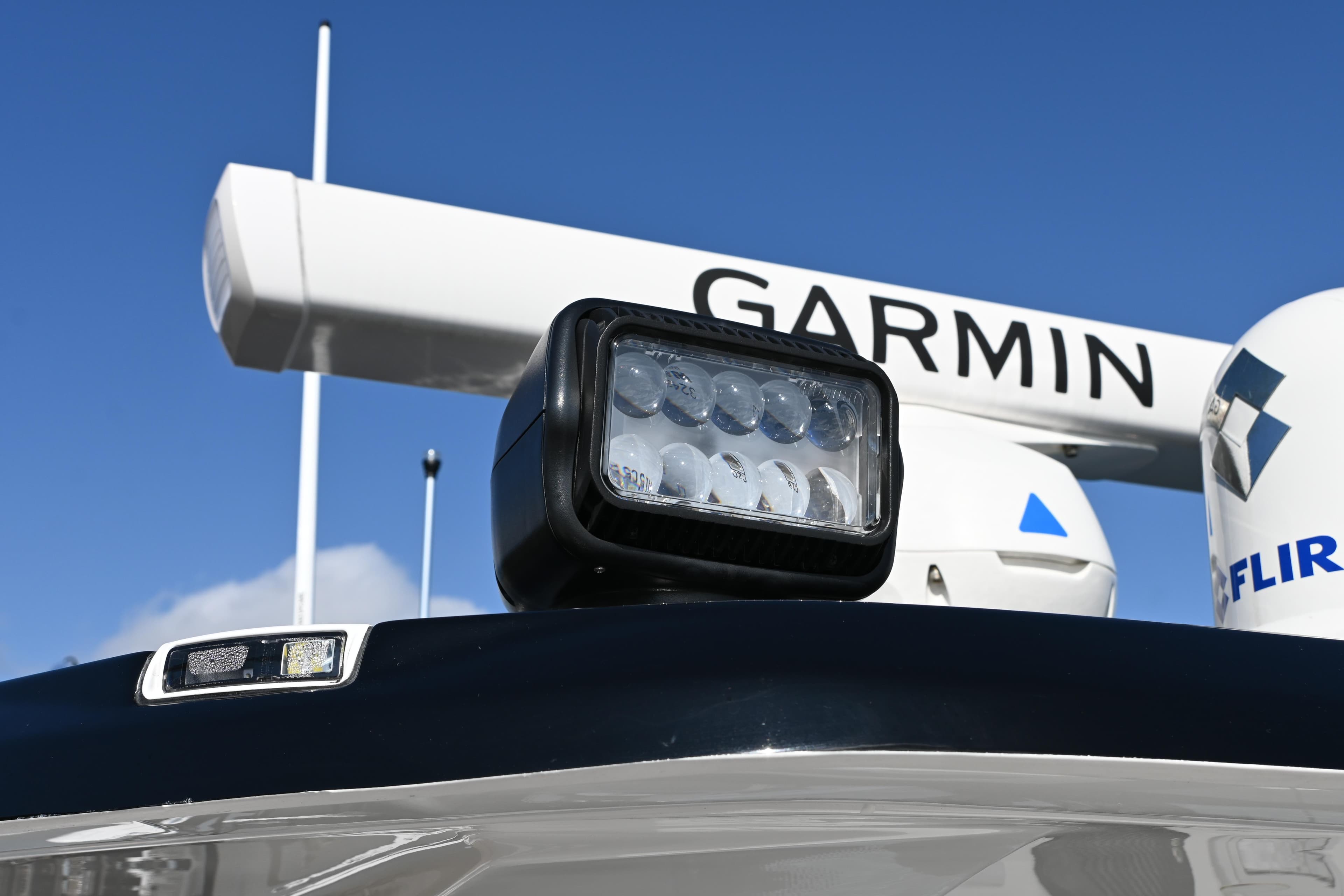 2025 Tidewater 320 CC Adventure boat with Garmin and FLIR technology.