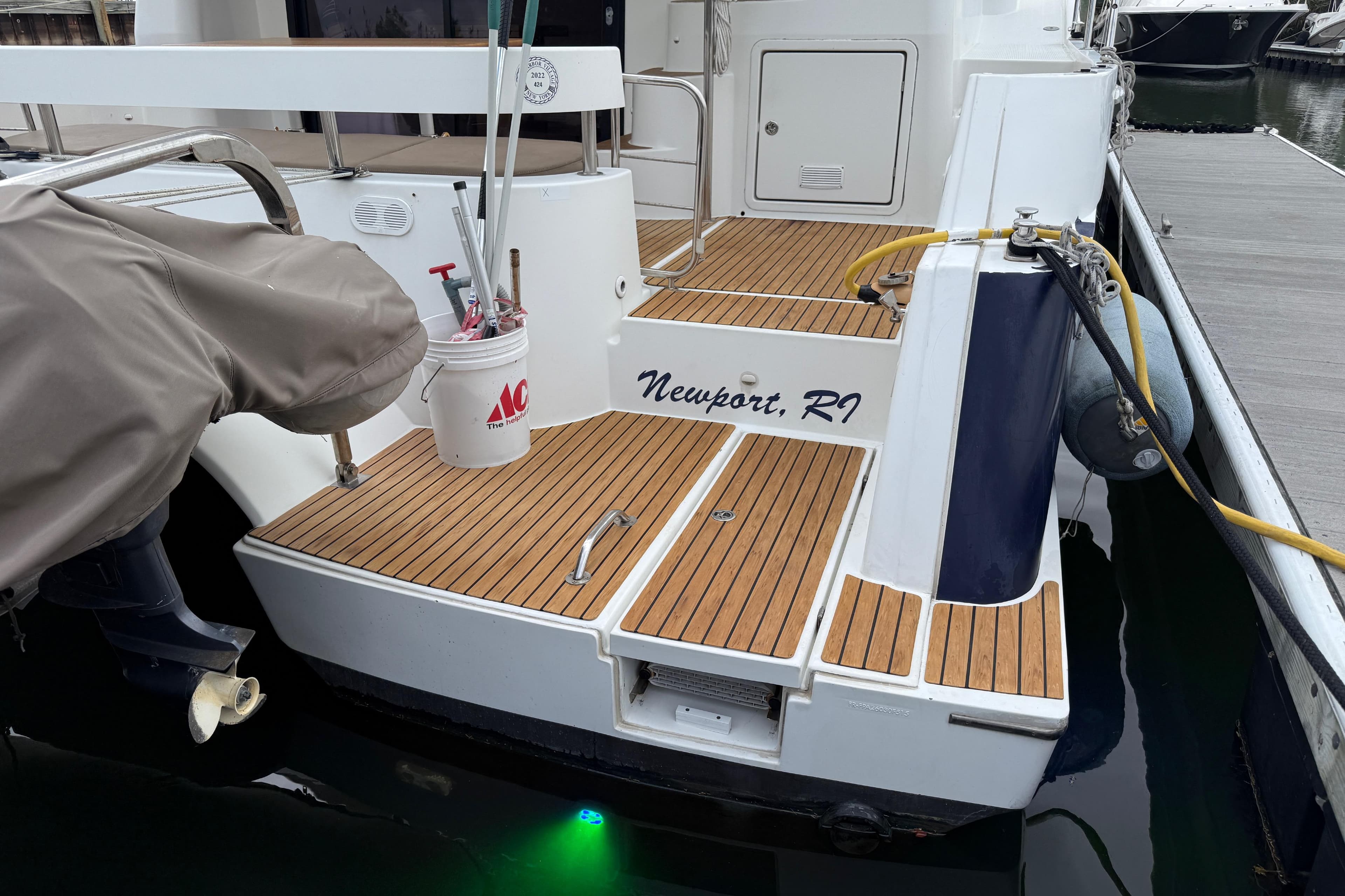 2015 Fountaine Pajot Summerland 40 LC yacht docked in Newport, RI.