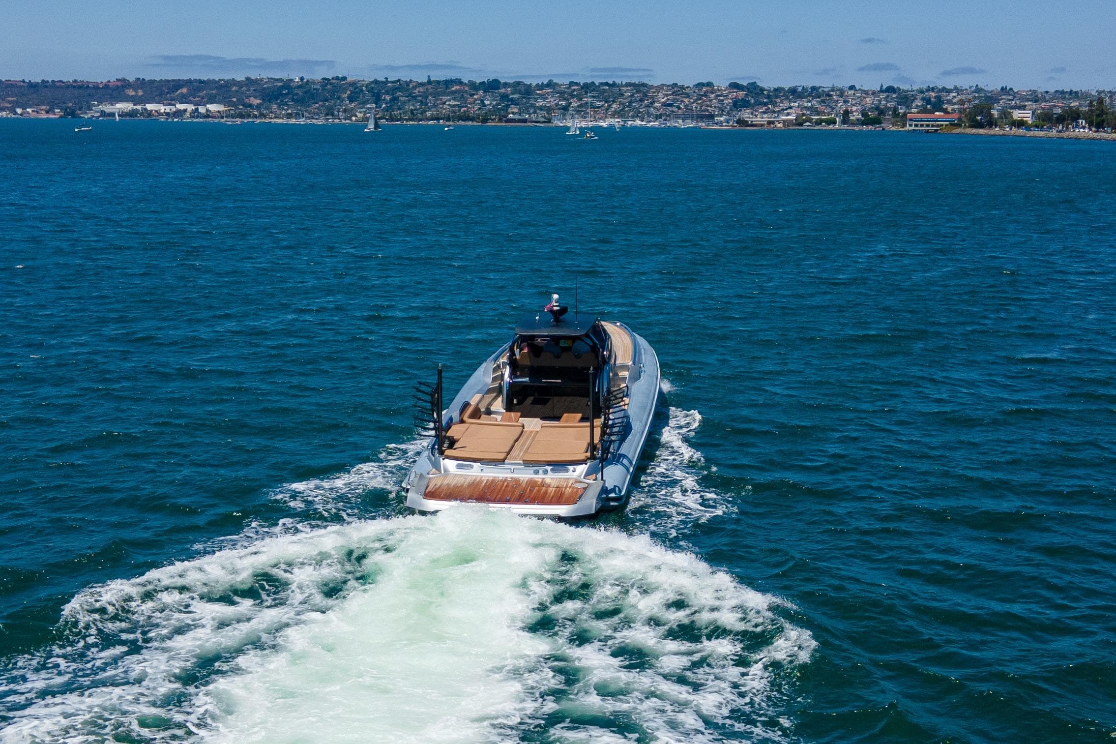 2014 SACS Strider yacht cruising on open blue water.