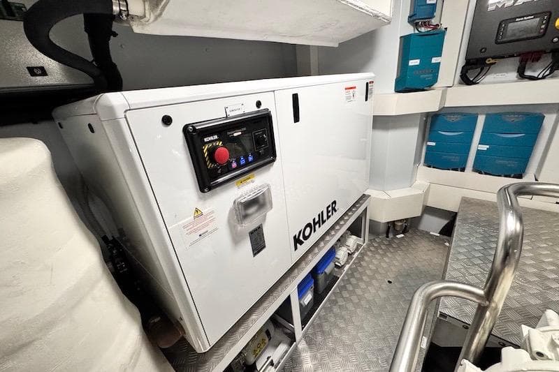 Engine room of 2026 Azimut Grande Magellano 25 Metri with Kohler generator.