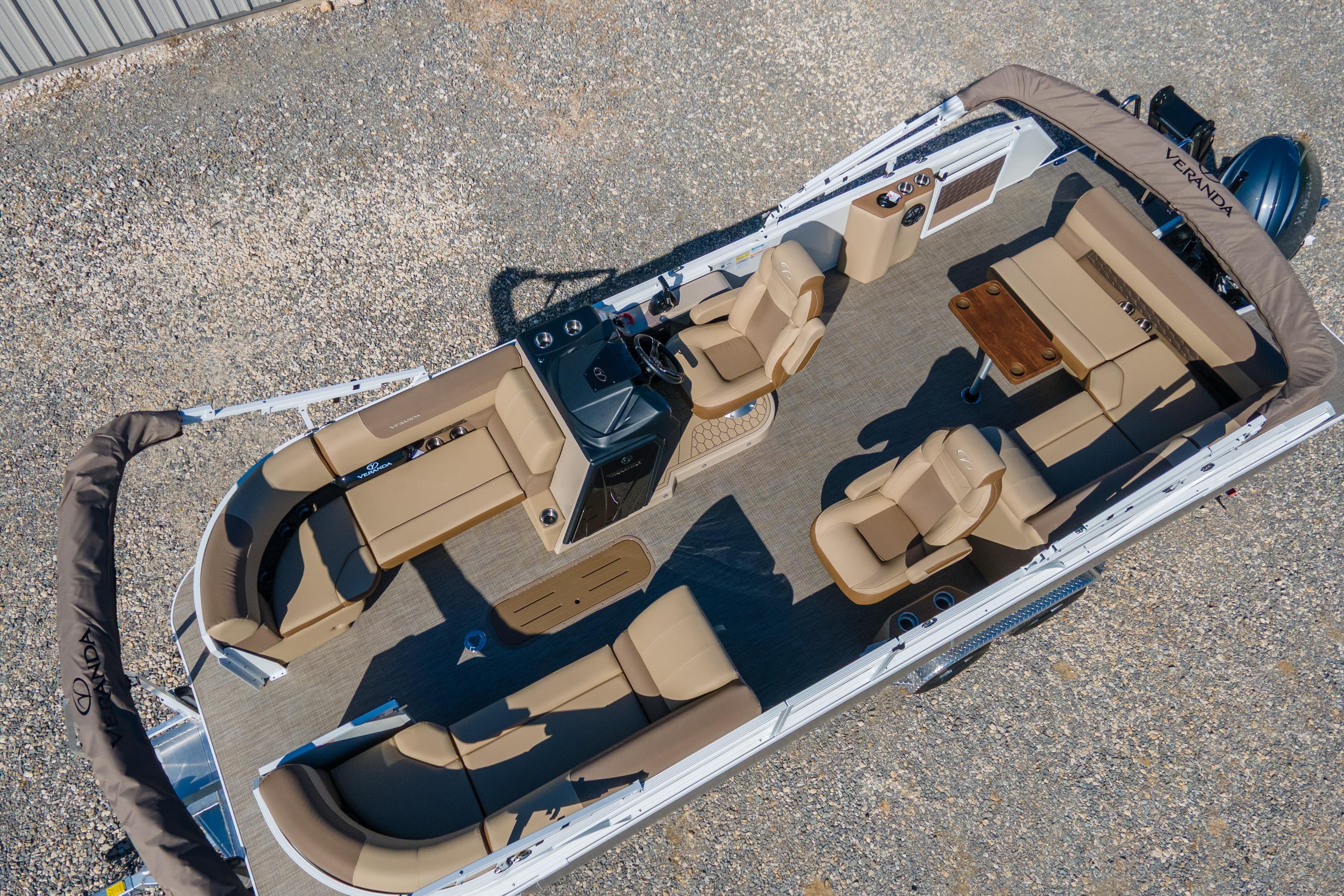 2026 Veranda VR235L pontoon boat with spacious seating and modern design.